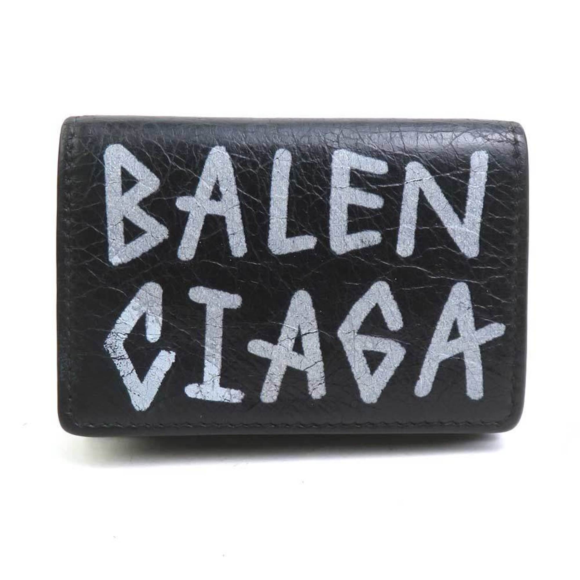 Balenciaga Black Leather Wallet (Tri-Fold) (Pre-Owned)