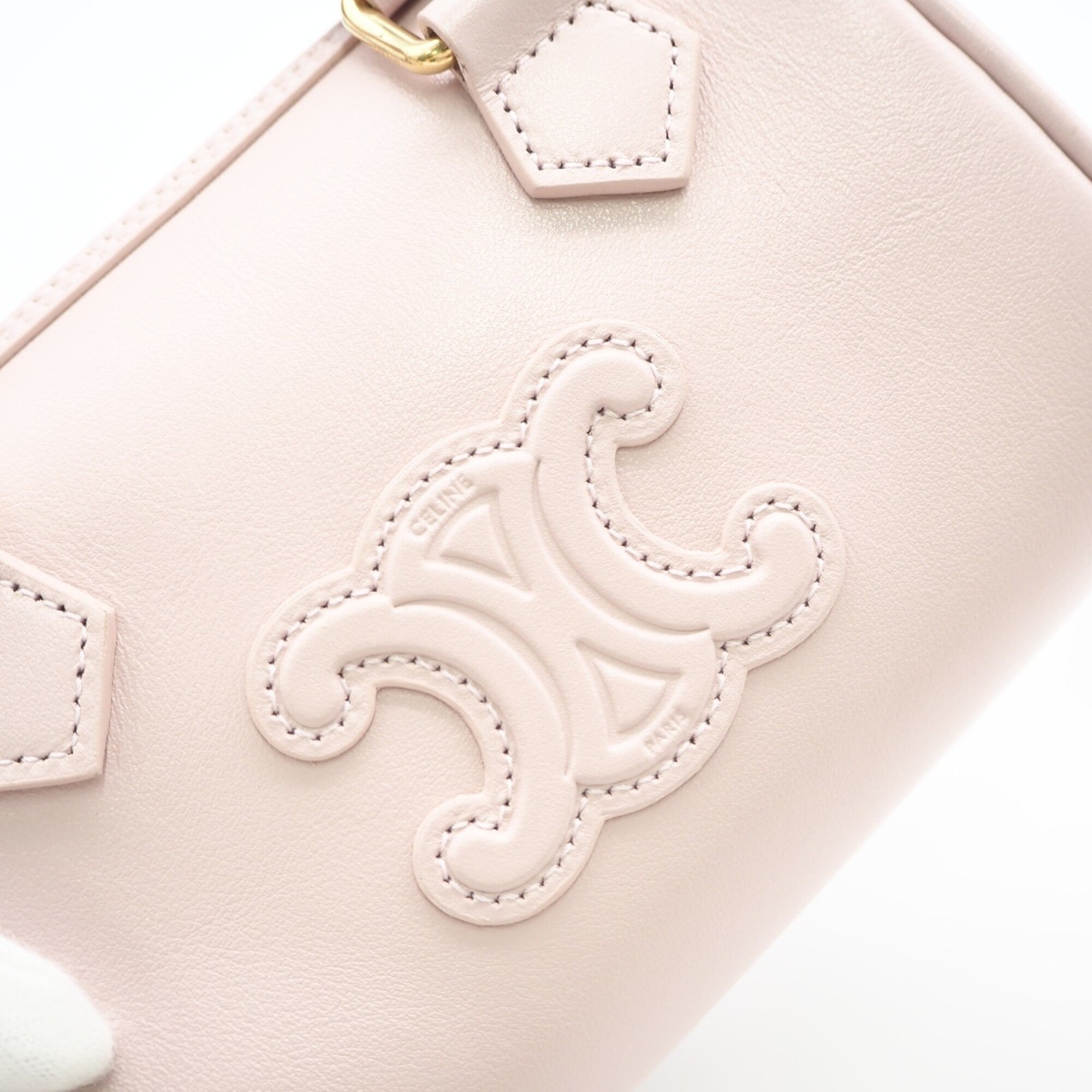 Celine Pink Leather Boston Bag Shoulder Bag (Pre-Owned)