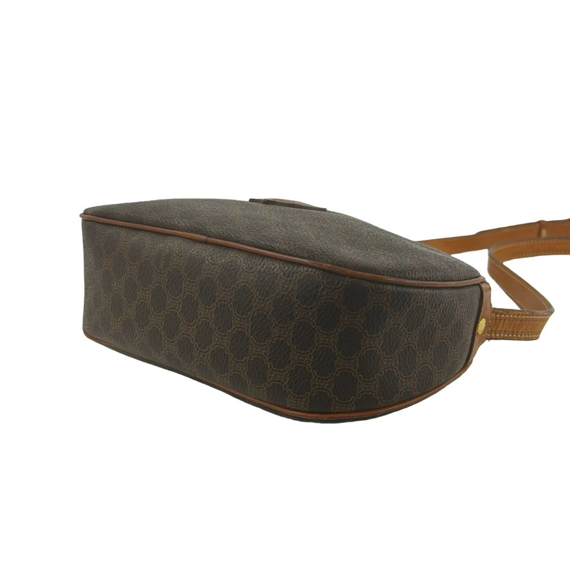 Celine Brown Leather Pvc Pochette Shoulder Bag (Pre-Owned)