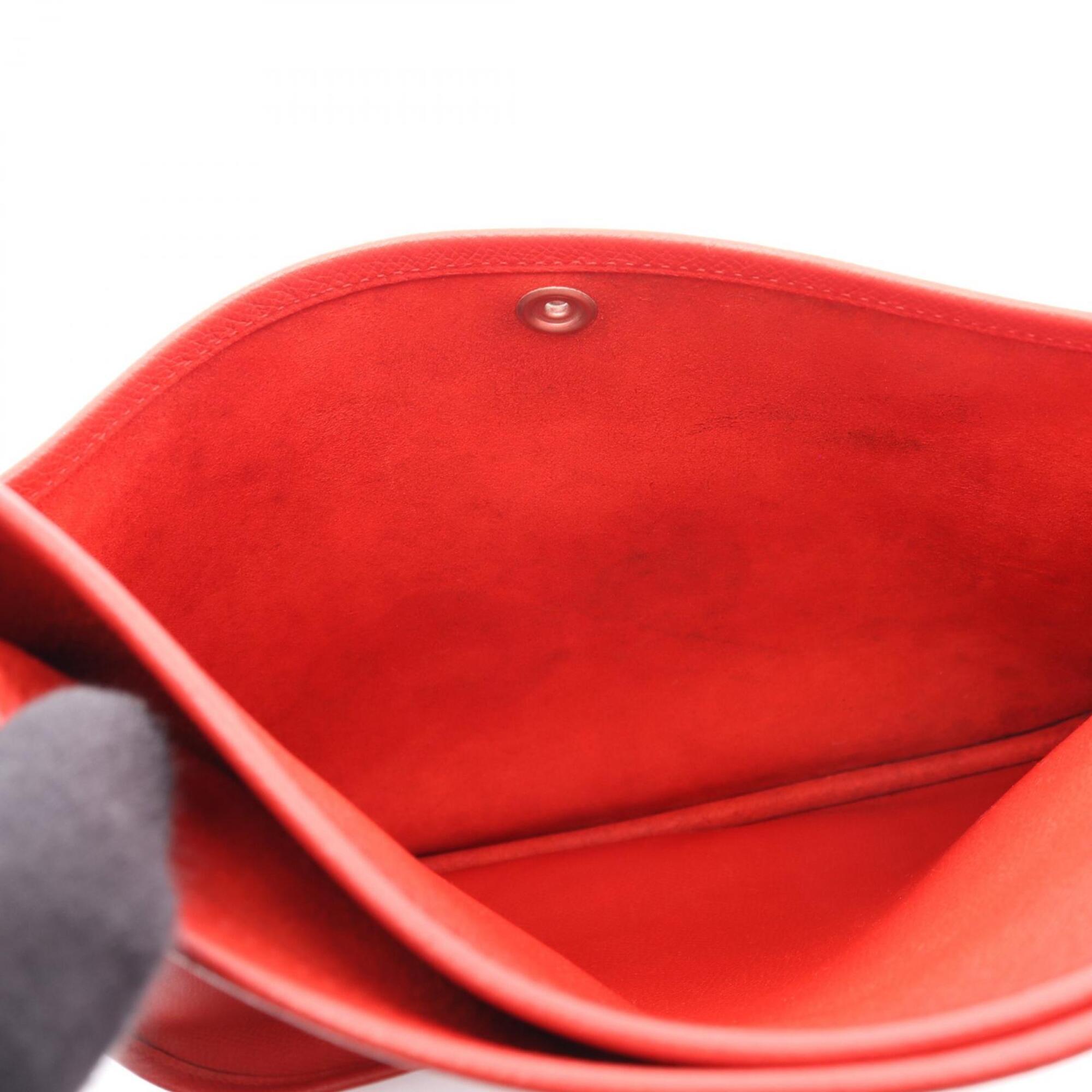 Hermes Red Color Rouge Casaque Epsom Leather Shoulder Bag (Pre-Owned)