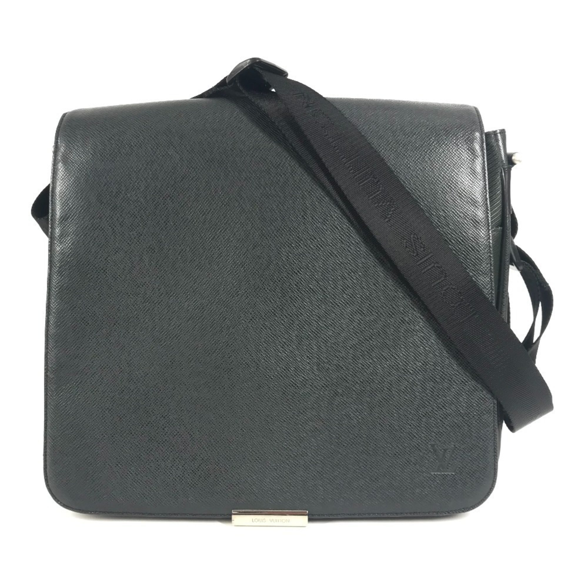 Louis Vuitton Black Khaki Taiga Leather Messenger Bag Shoulder Bag (Pre-Owned)