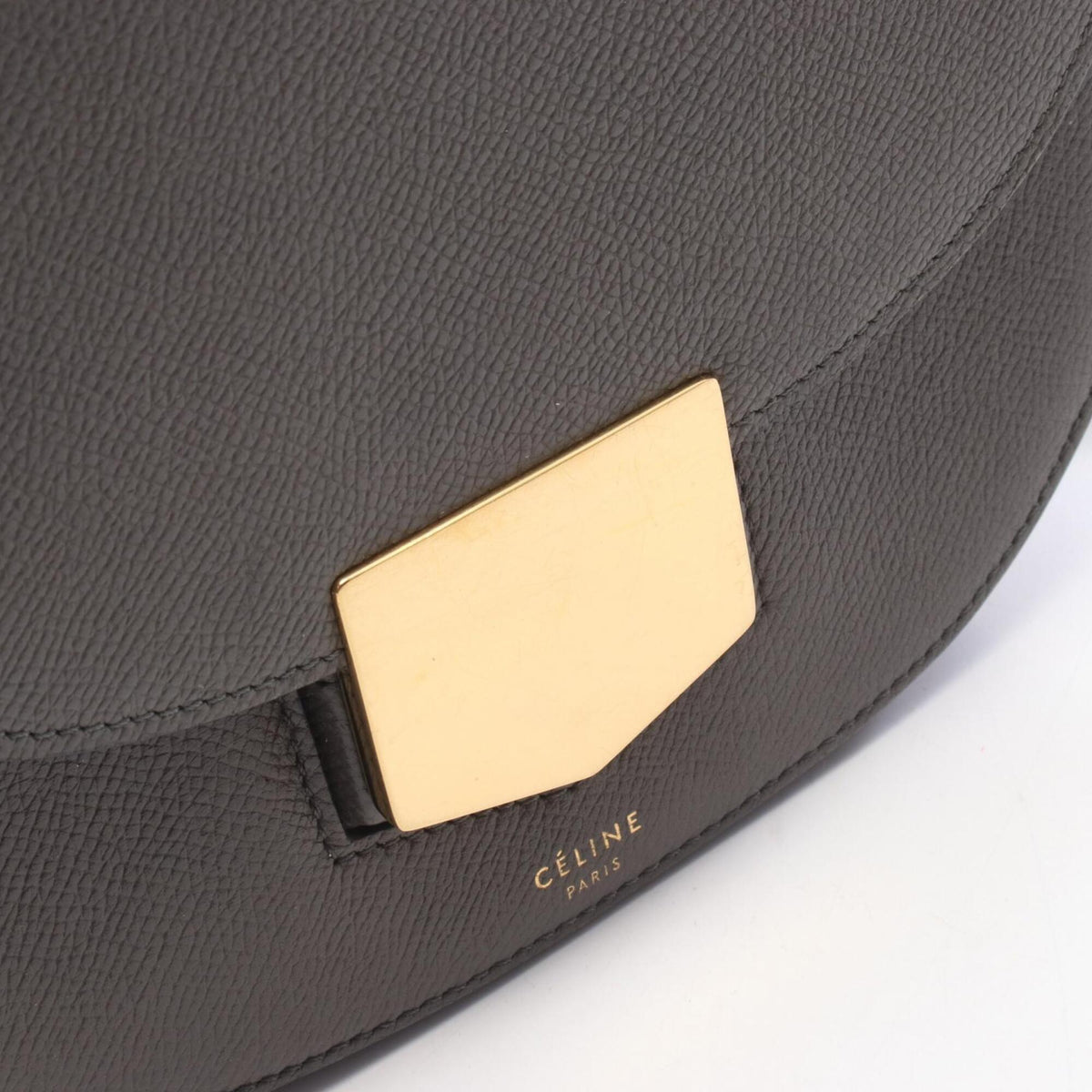 Celine Gray Leather Handbag Shoulder Bag (Pre-Owned)