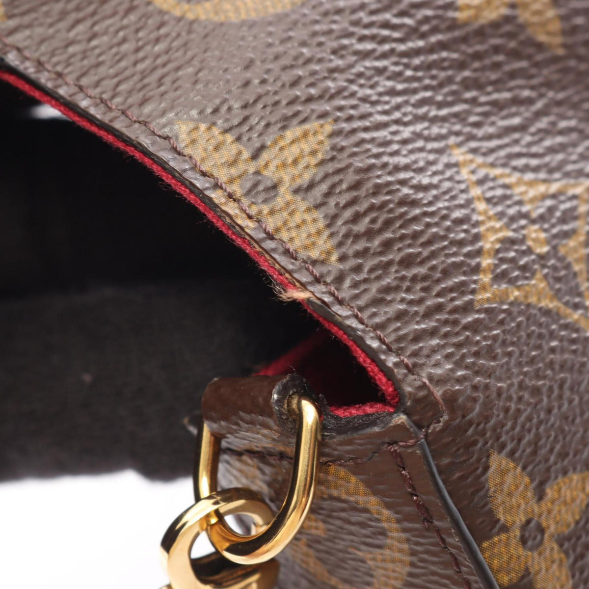 Louis Vuitton Brown Fuchsia Monogram Monogram Leather Handbag Pochette Shoulder Bag (Pre-Owned)