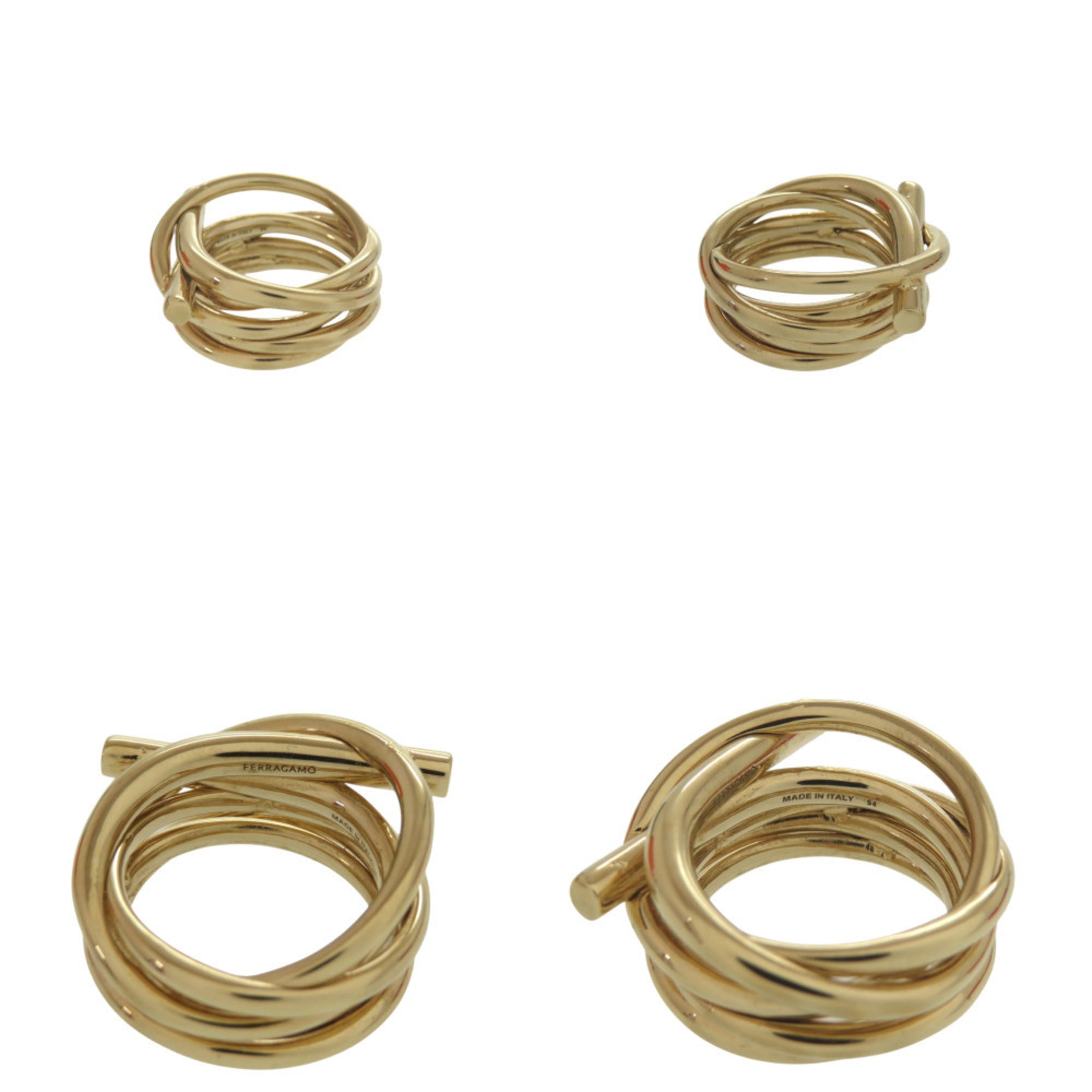 Salvatore Ferragamo Gold Metal Band Ring (Pre-Owned)
