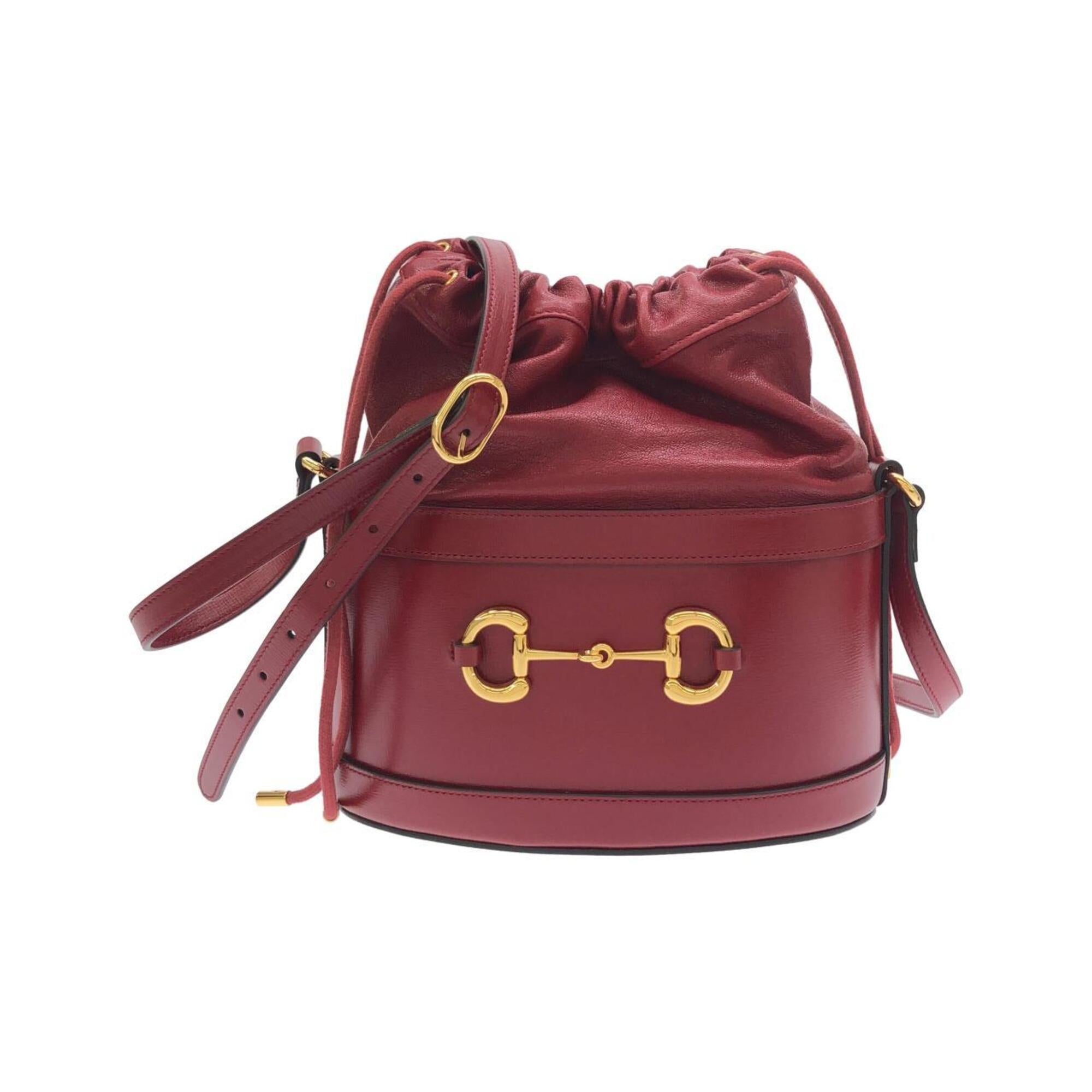 Gucci Red Color Leather Shoulder Bag (Pre-Owned)