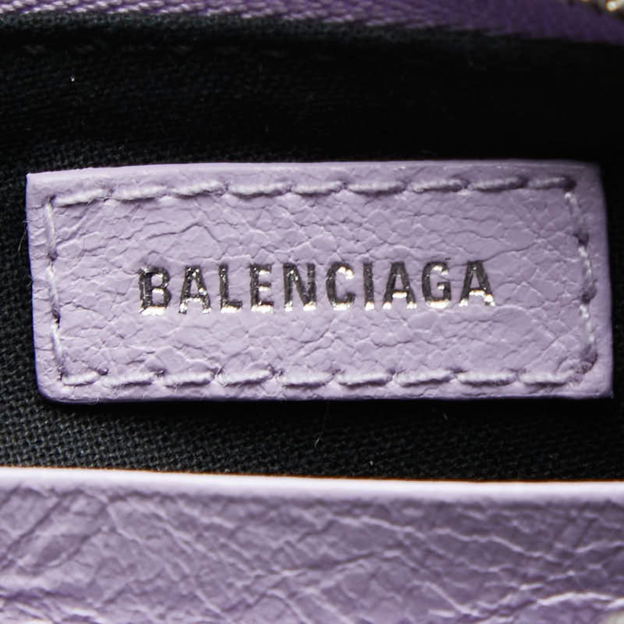 Balenciaga Purple Leather Handbag Shoulder Bag (Pre-Owned)