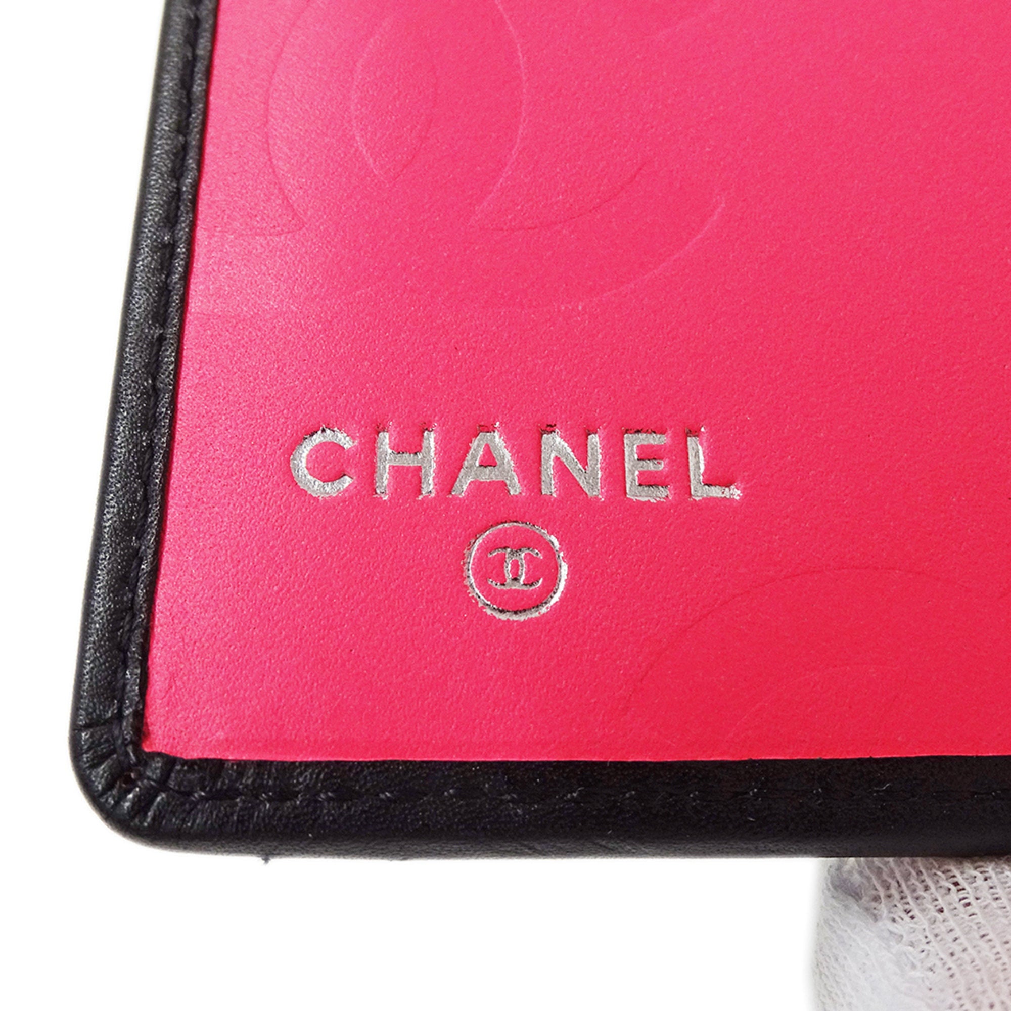 Chanel Cambon Black Leather Long Wallet (Bi-Fold) (Pre-Owned)