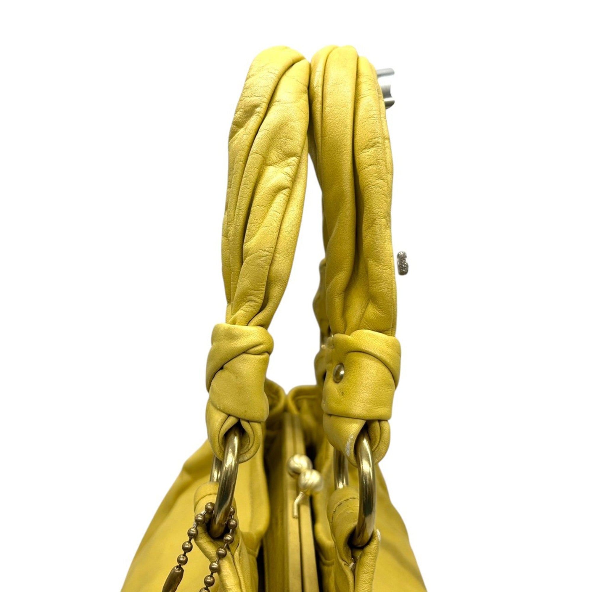 Coach Yellow Leather Handbag Shoulder Bag (Pre-Owned)