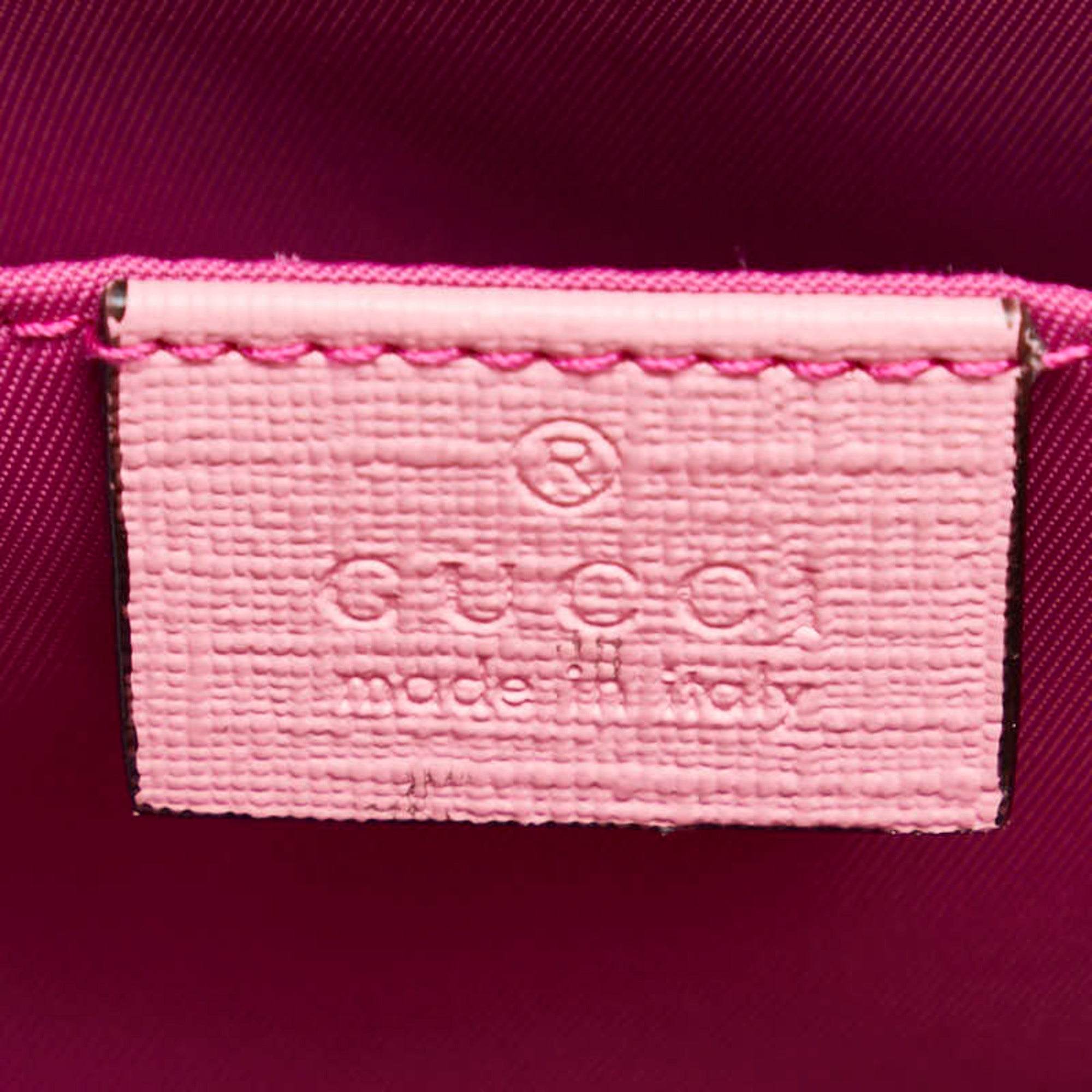 Gucci Beige Multi-Color Pink Pvc Leather Handbag Tote Bag (Pre-Owned)