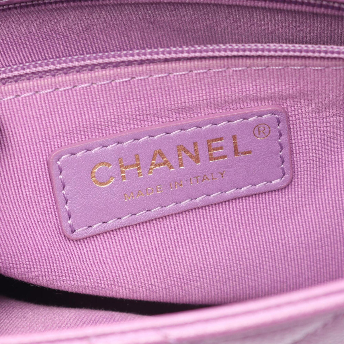 Chanel Purple Leather Handbag Shoulder Bag (Pre-Owned)