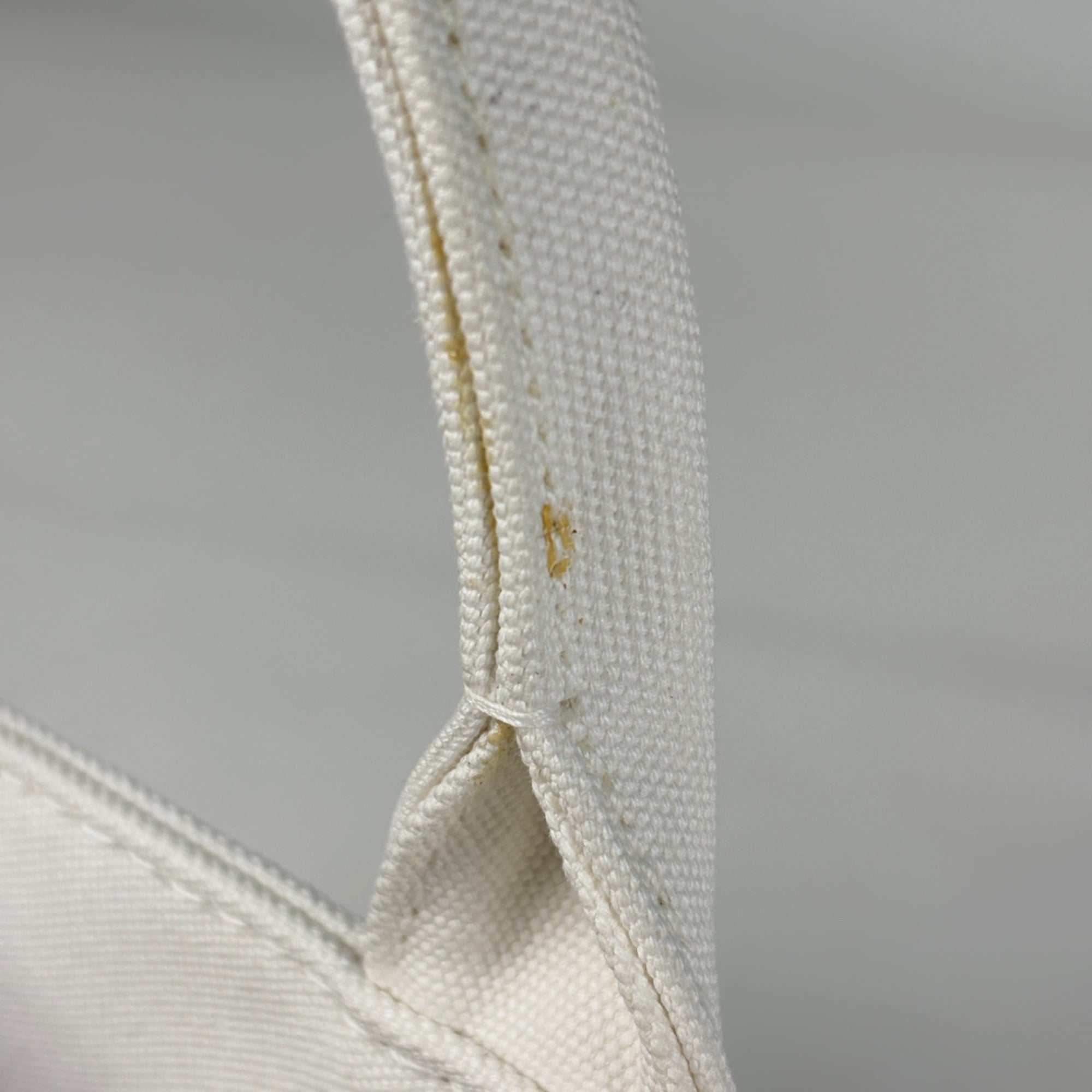 Prada White Canvas Handbag Shoulder Bag Tote Bag (Pre-Owned)