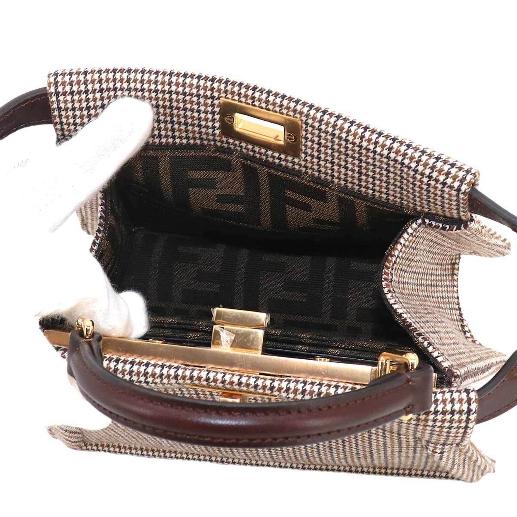 Fendi Brown Canvas Leather Handbag (Pre-Owned)