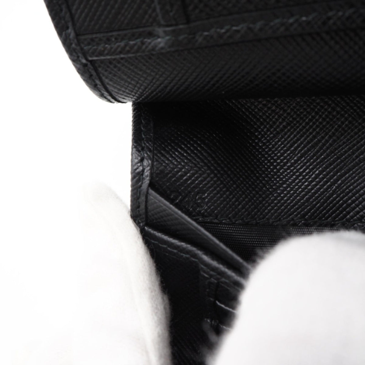 Prada Saffiano Black Nylon Saffiano Wallet (Bi-Fold) (Pre-Owned)