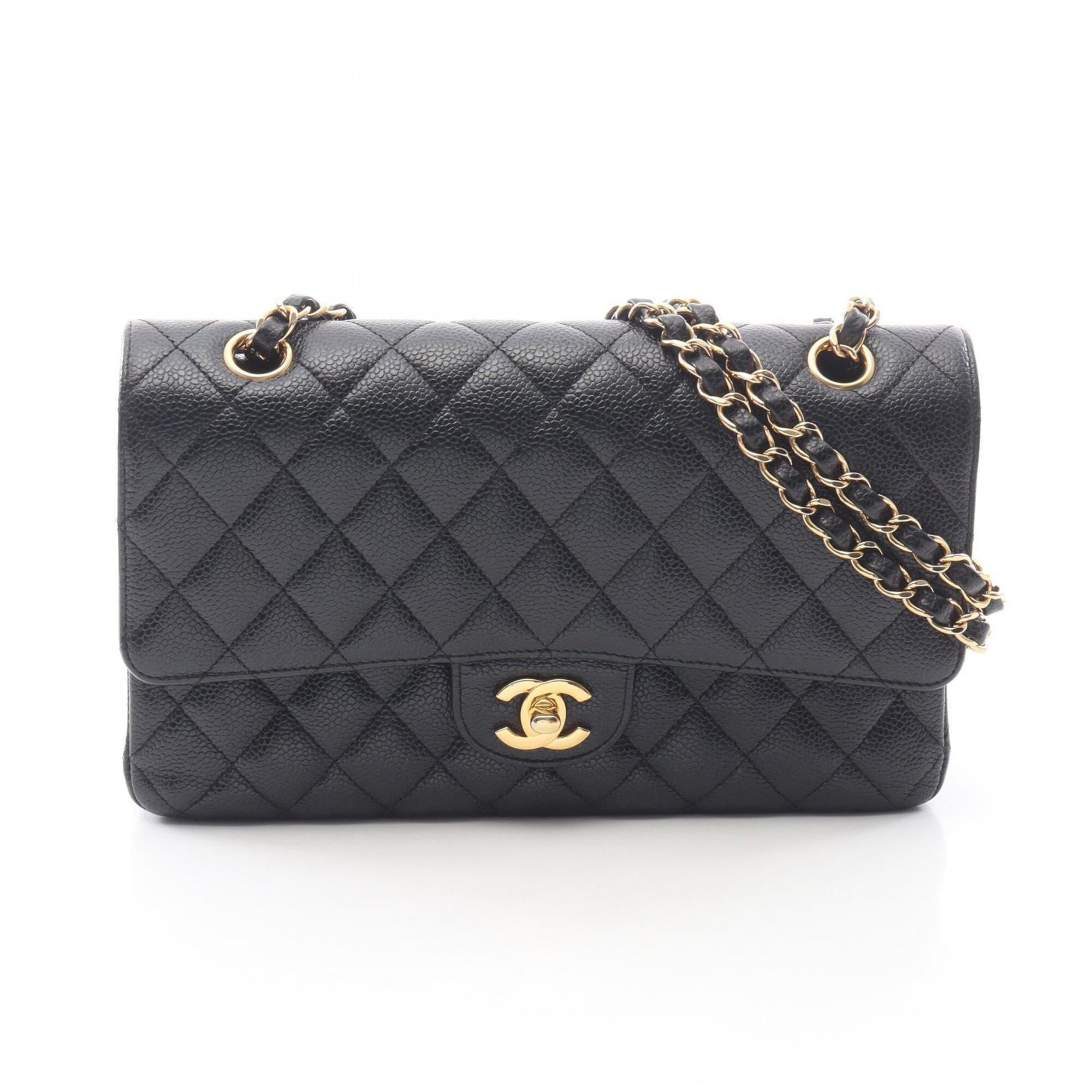 Chanel Black Grained Calfskin Handbag Shoulder Bag (Pre-Owned)