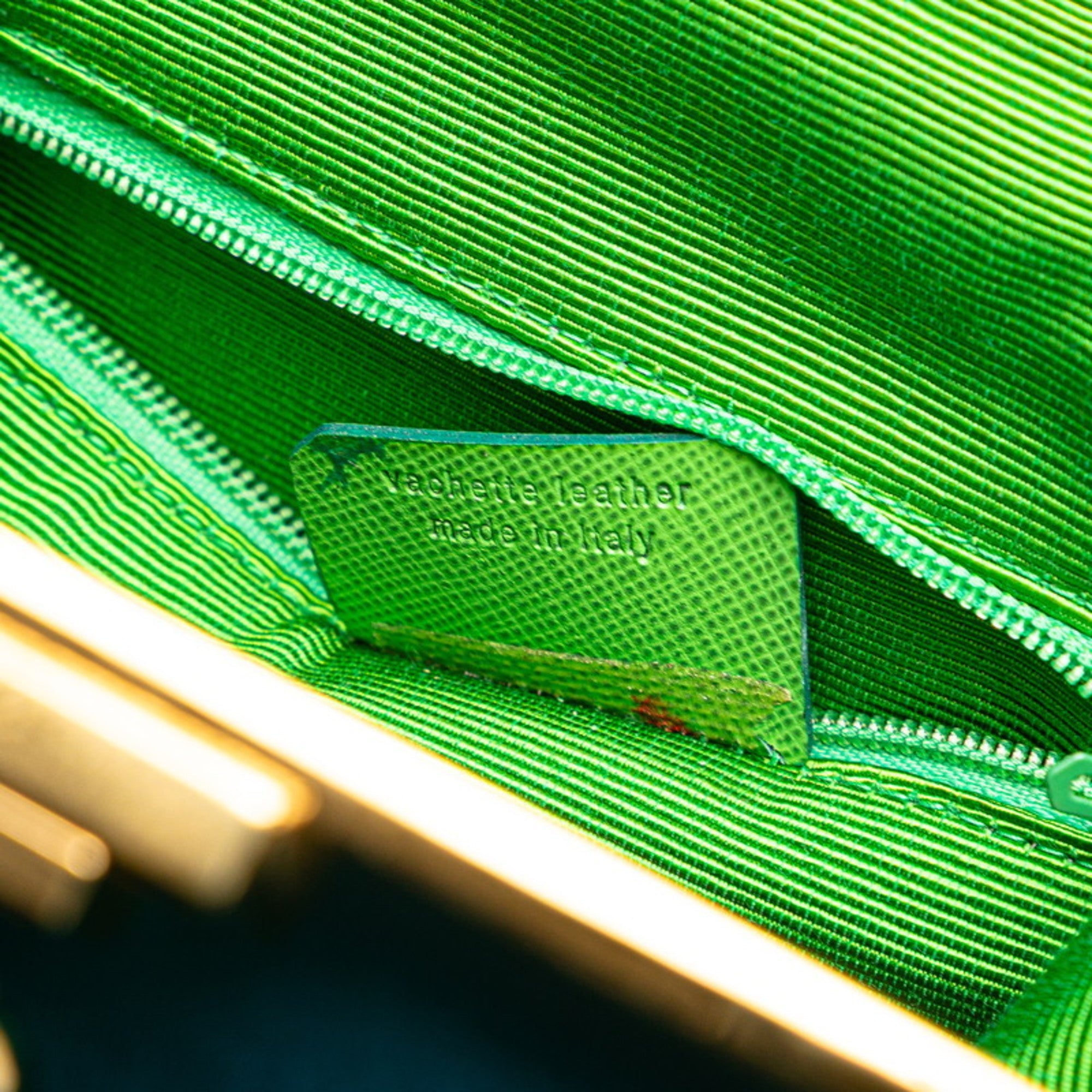 Christian Dior Green Blue Green Canvas Satin Handbag Shoulder Bag (Pre-Owned)