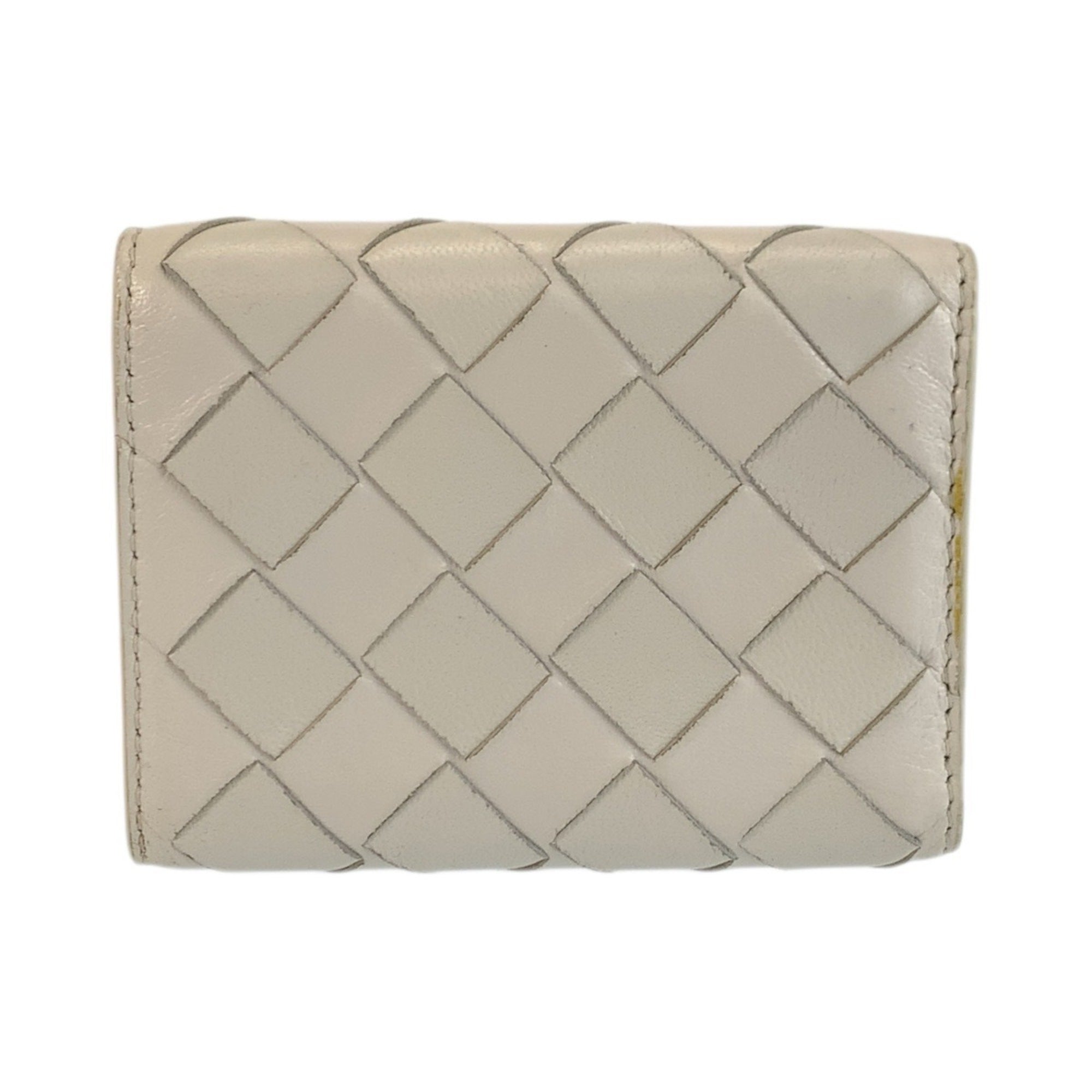 Bottega Veneta White Intrecciato Wallet (Tri-Fold) (Pre-Owned)