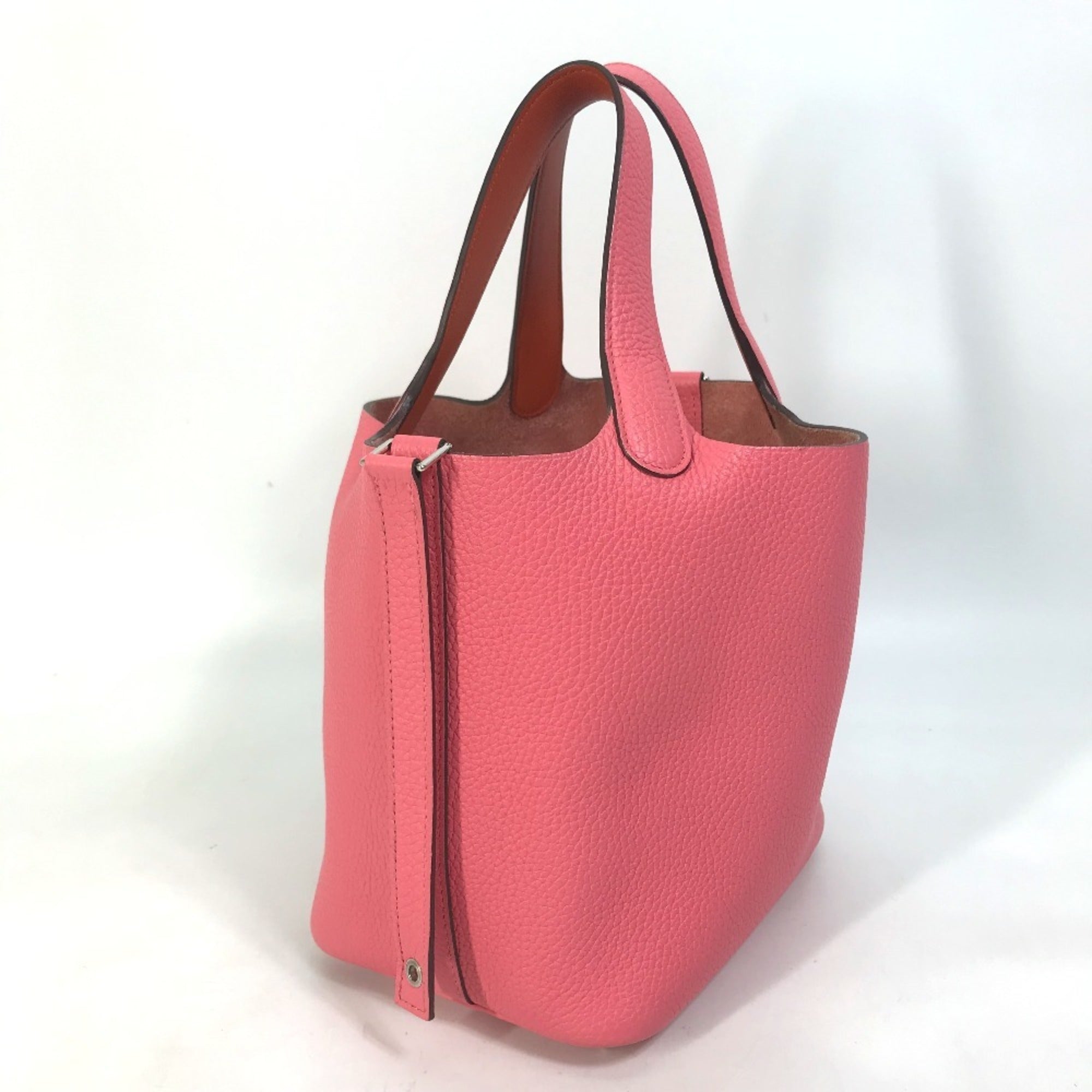 Hermes Picotin Pink Taurillon Clemence Leather Handbag (Pre-Owned)