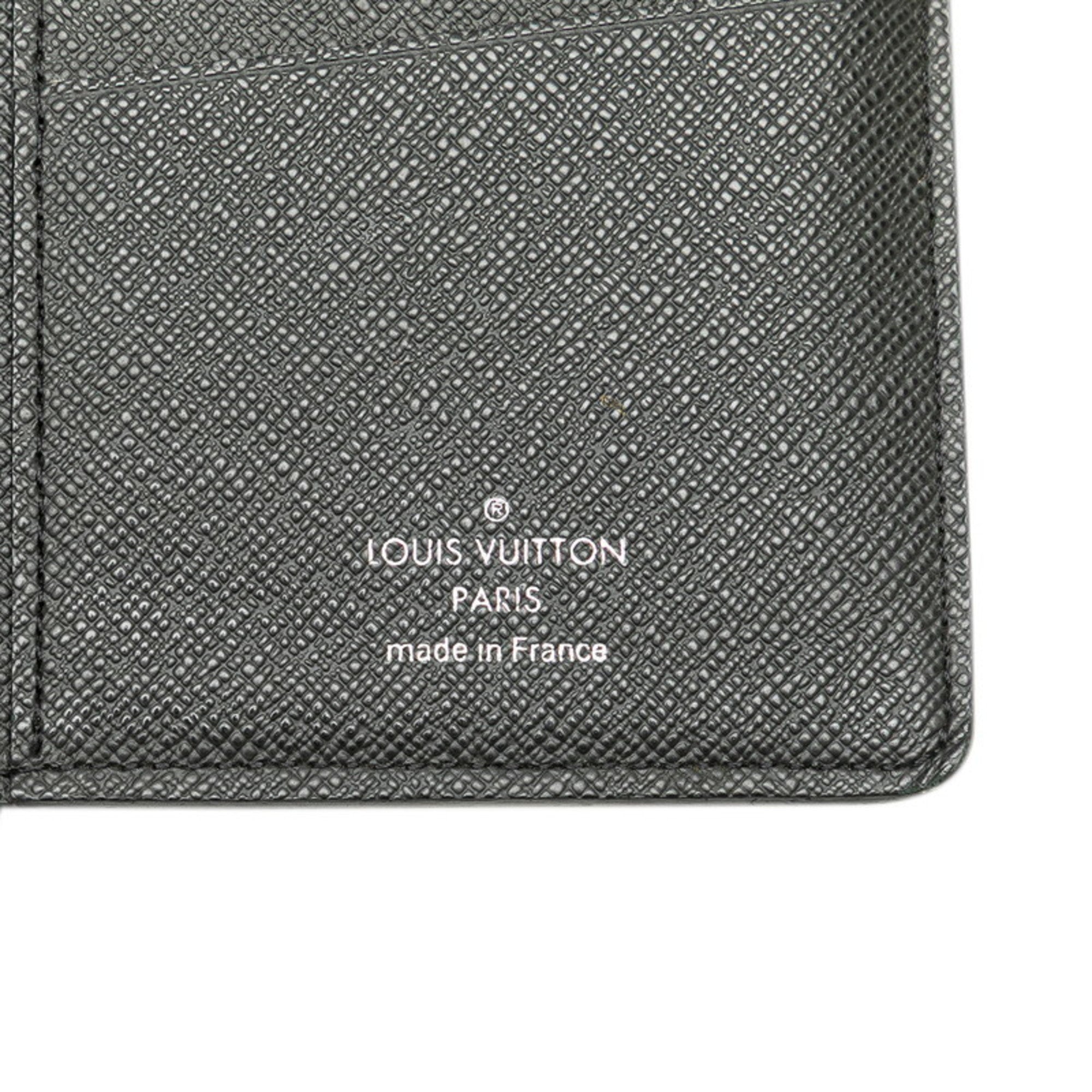 Louis Vuitton Taiga Black Noir Taiga Leather Coin Purse/Coin Case (Pre-Owned)