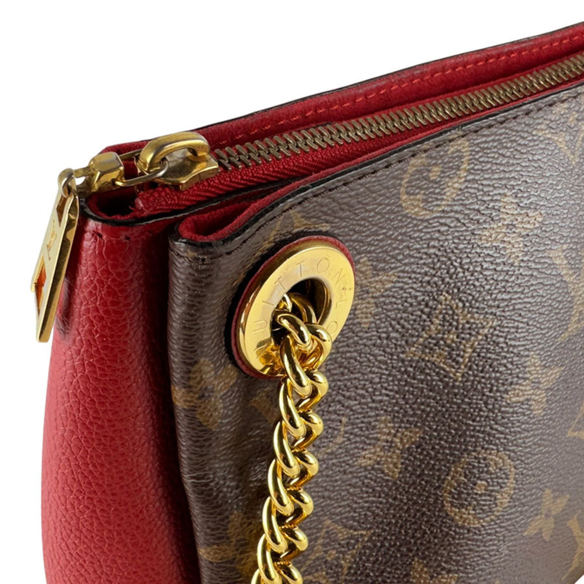 Louis Vuitton Black Brown Monogram Red Color Monogram Shoulder Bag (Pre-Owned)