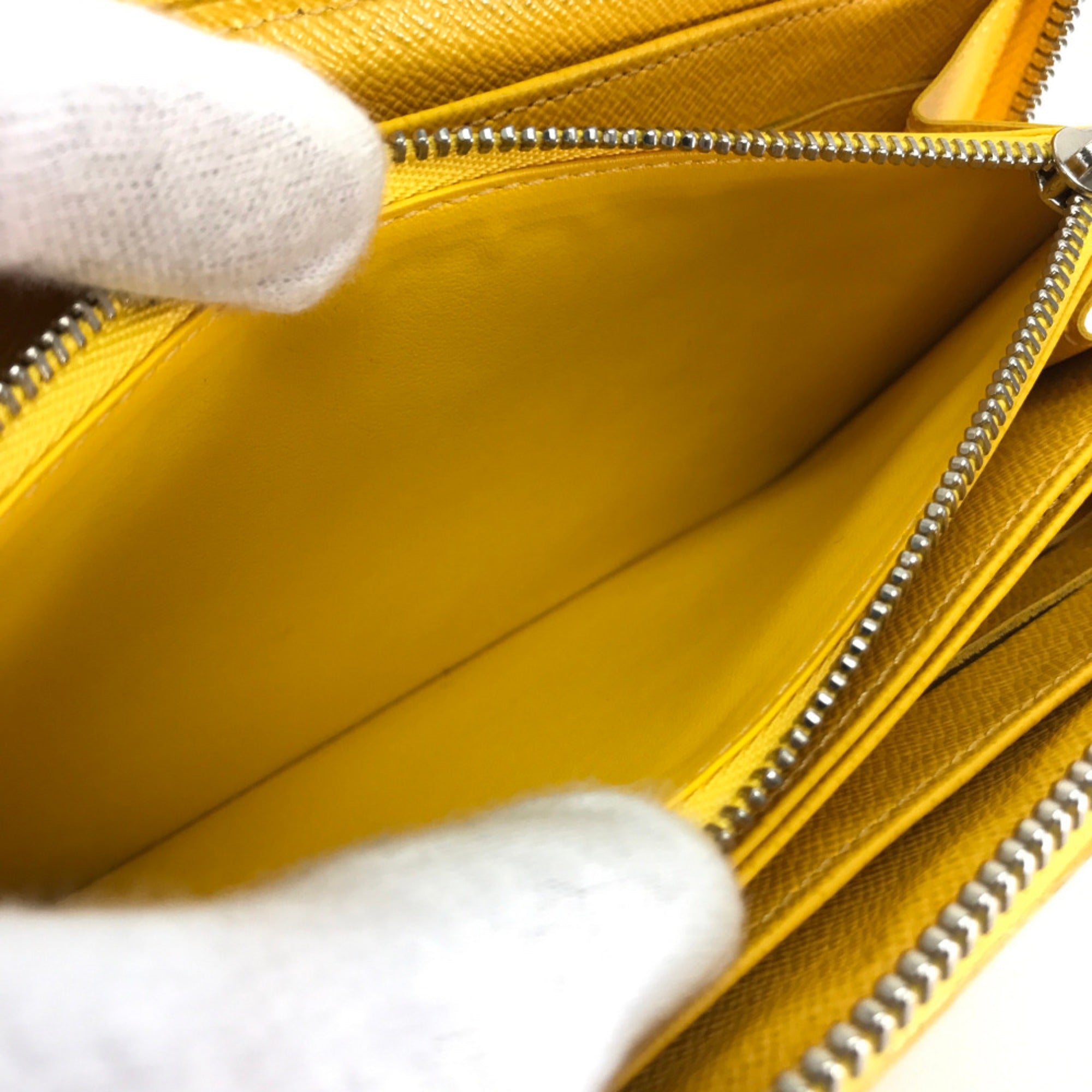 Louis Vuitton Yellow Leather Long Wallet (Bi-Fold) (Pre-Owned)