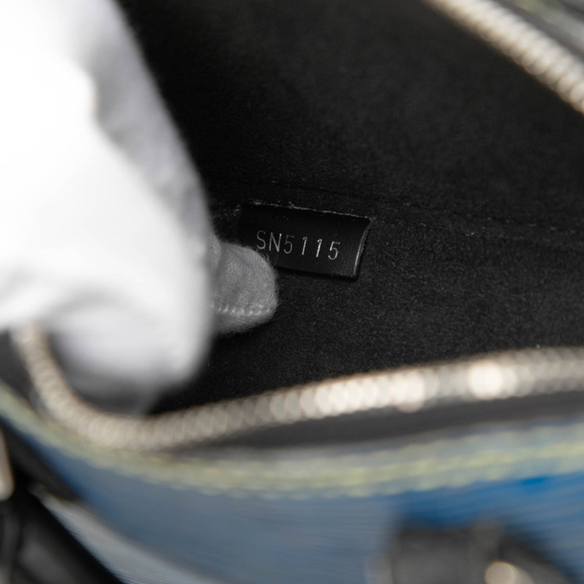 Louis Vuitton Epi Denim Black Blue Leather Handbag Shoulder Bag (Pre-Owned)
