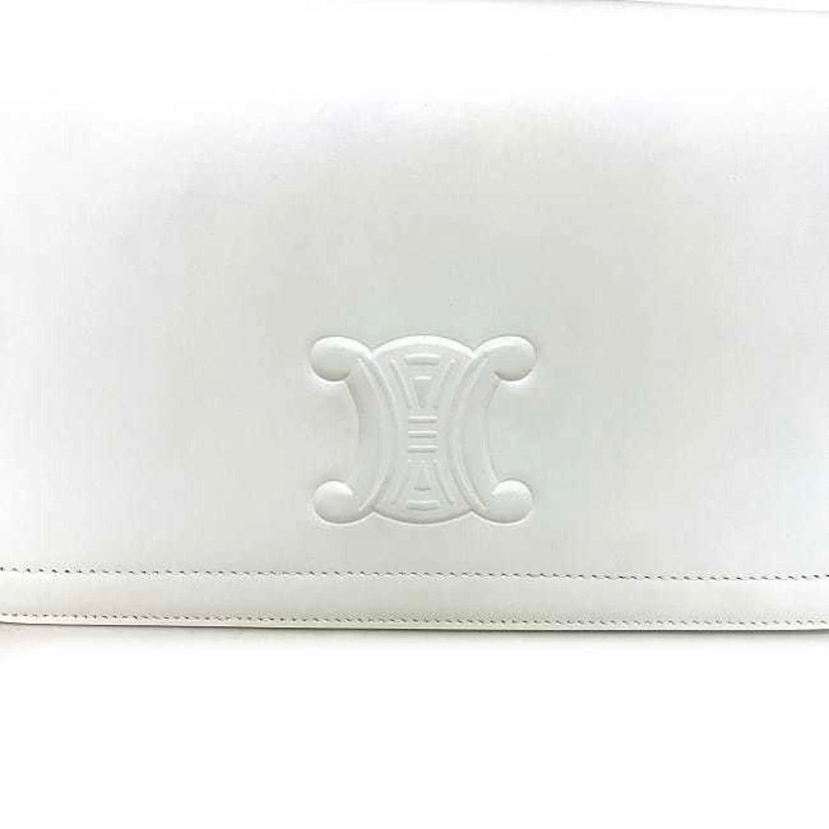 Celine White Leather Handbag Shoulder Bag (Pre-Owned)