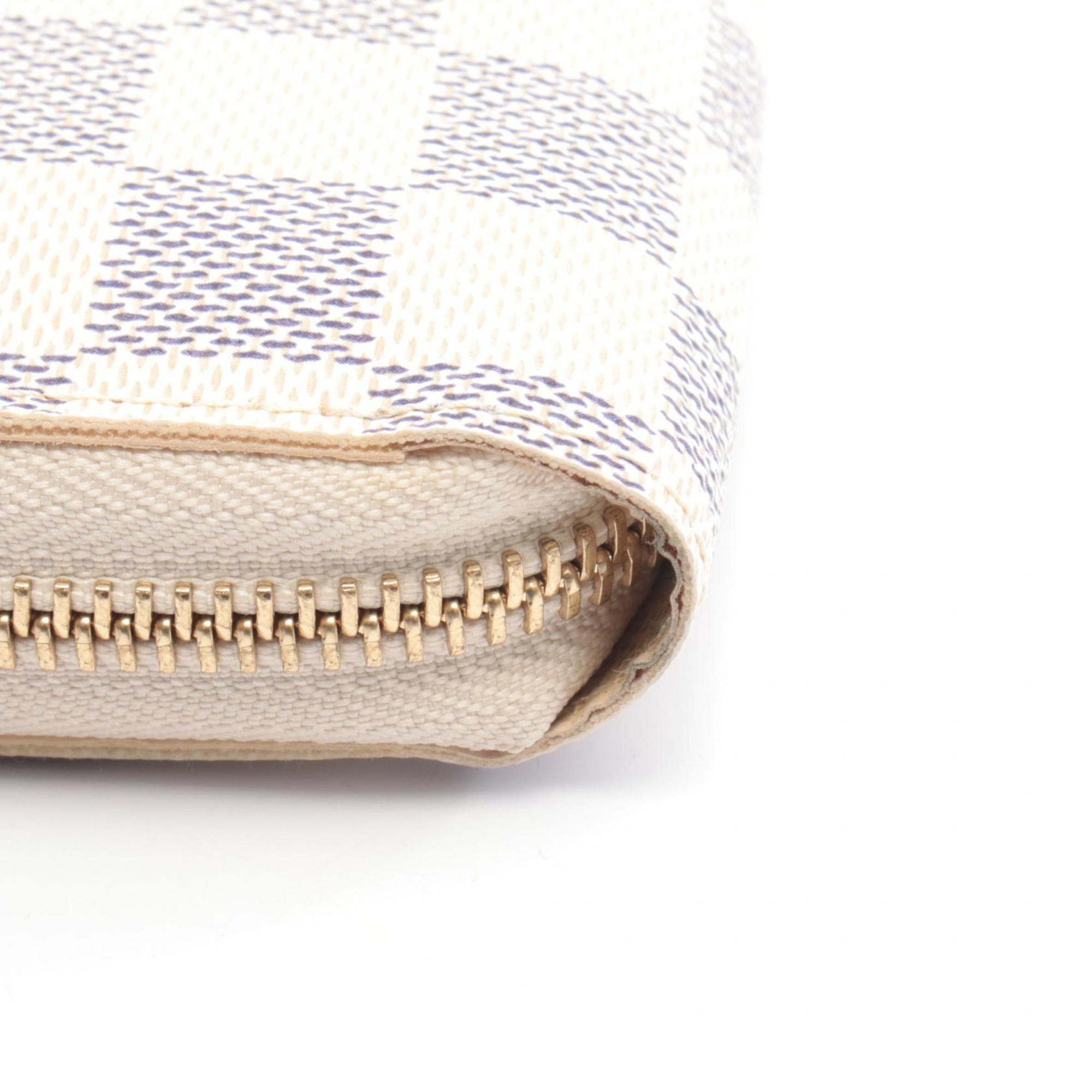 Louis Vuitton Damier Azur White Coated Canvas Long Wallet (Bi-Fold) (Pre-Owned)