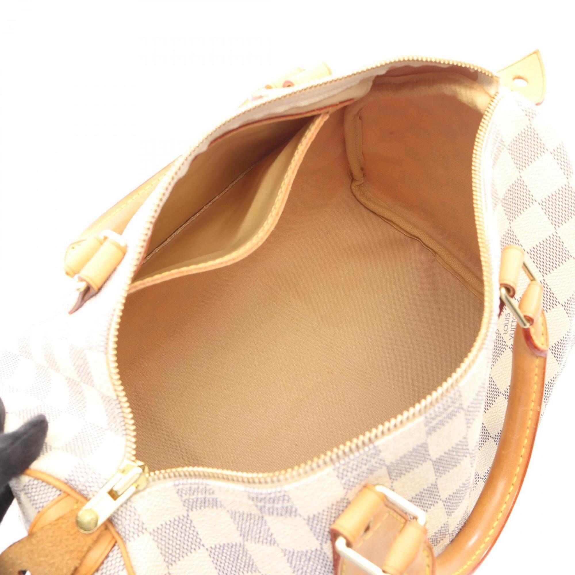 Louis Vuitton White Damier Azur Leather Handbag (Pre-Owned)
