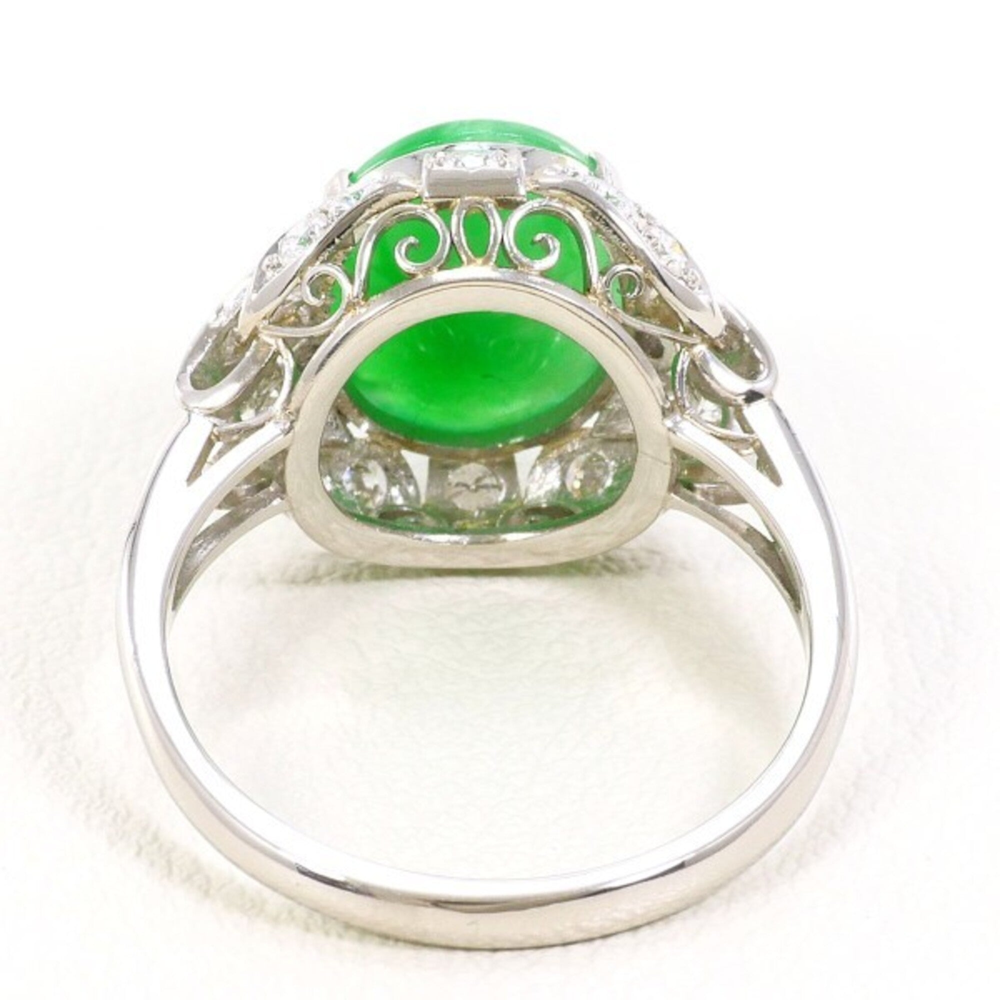 Unbranded Green Platinum Platinum Band Ring (Pre-Owned)