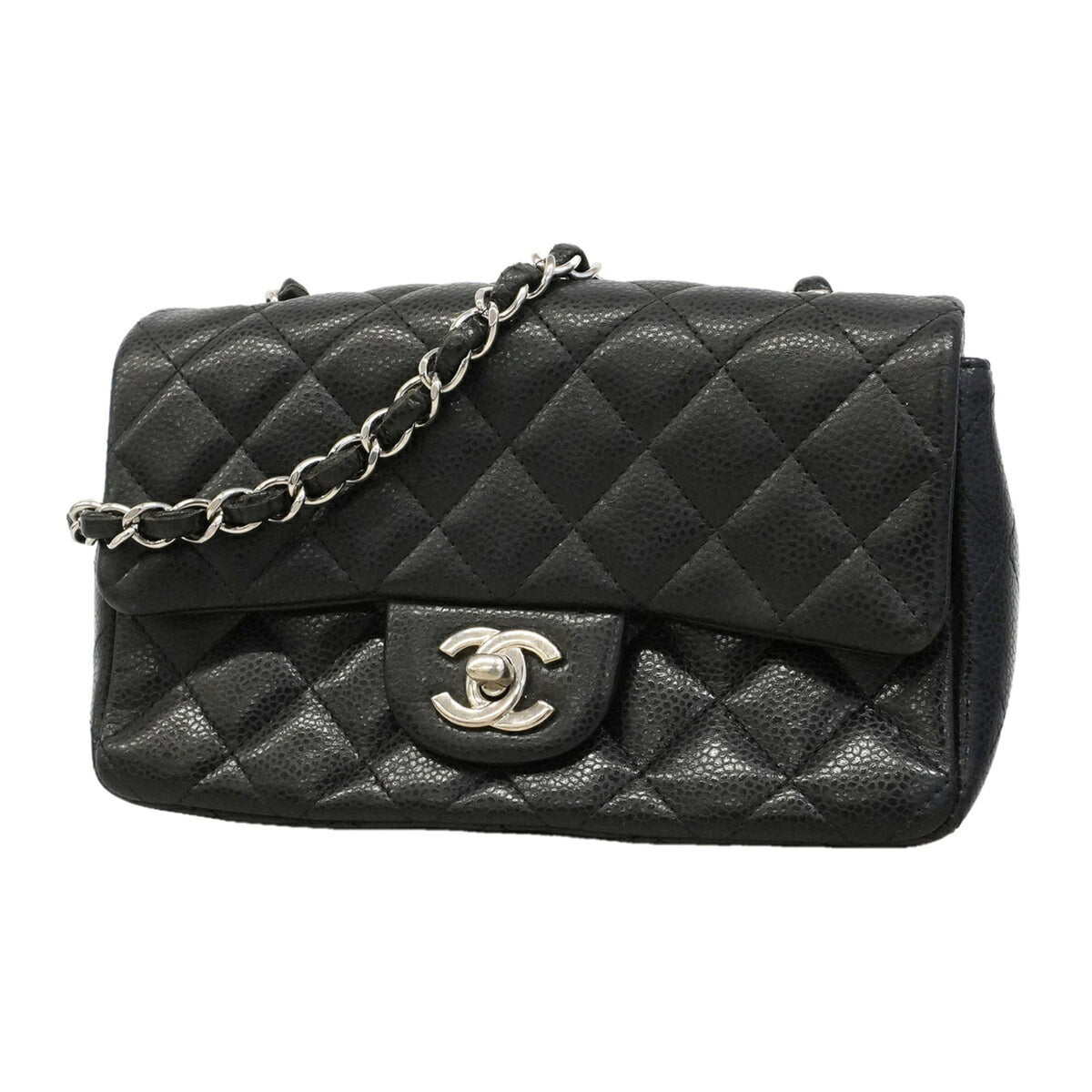 Chanel Black Grained Calfskin Shoulder Bag (Pre-Owned)