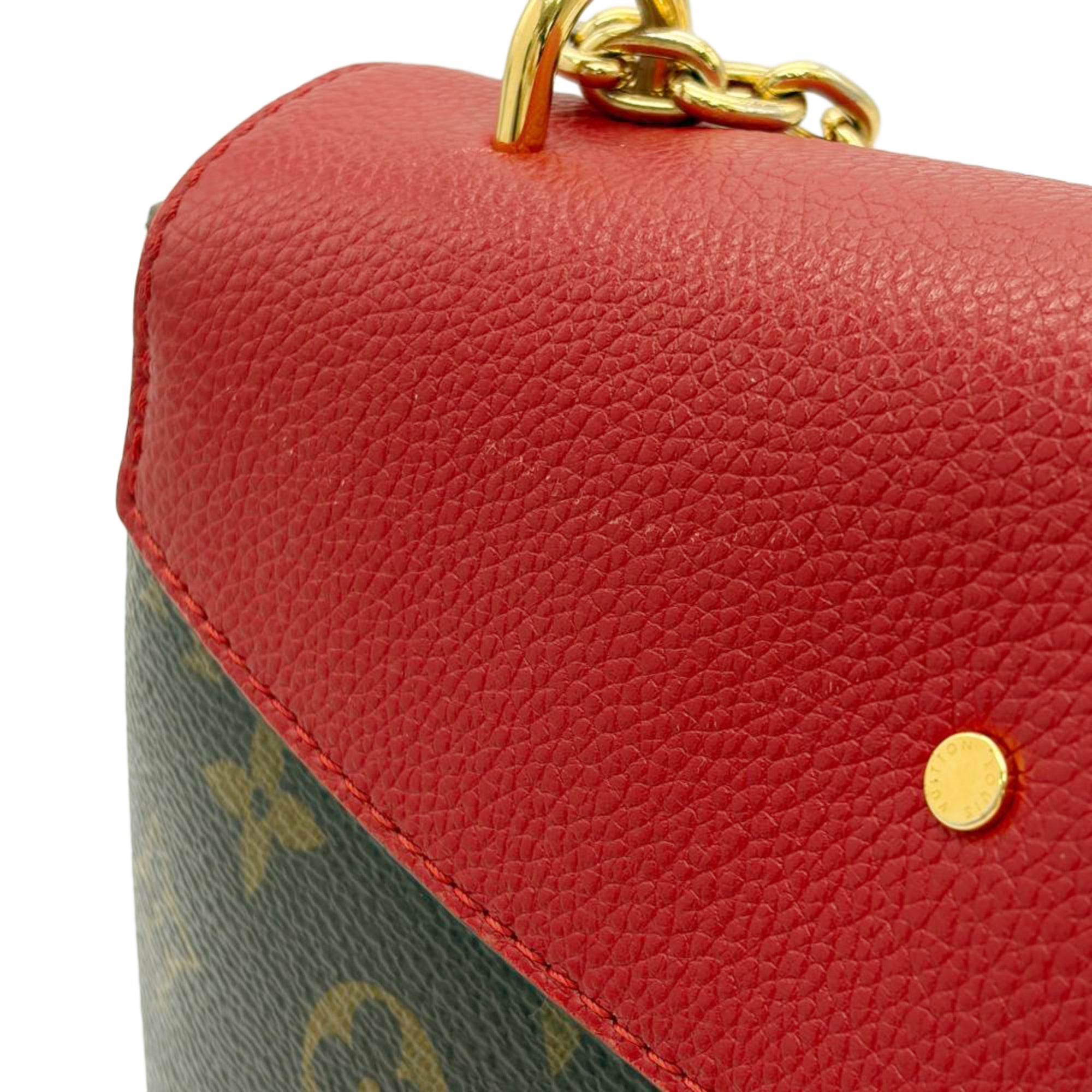 Louis Vuitton Brown Cerise Red Color Monogram Canvas Shoulder Bag (Pre-Owned)