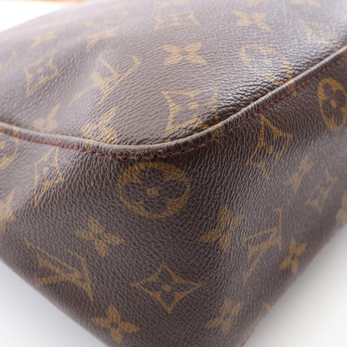 Louis Vuitton Brown Coated Canvas Leather Handbag Shoulder Bag (Pre-Owned)