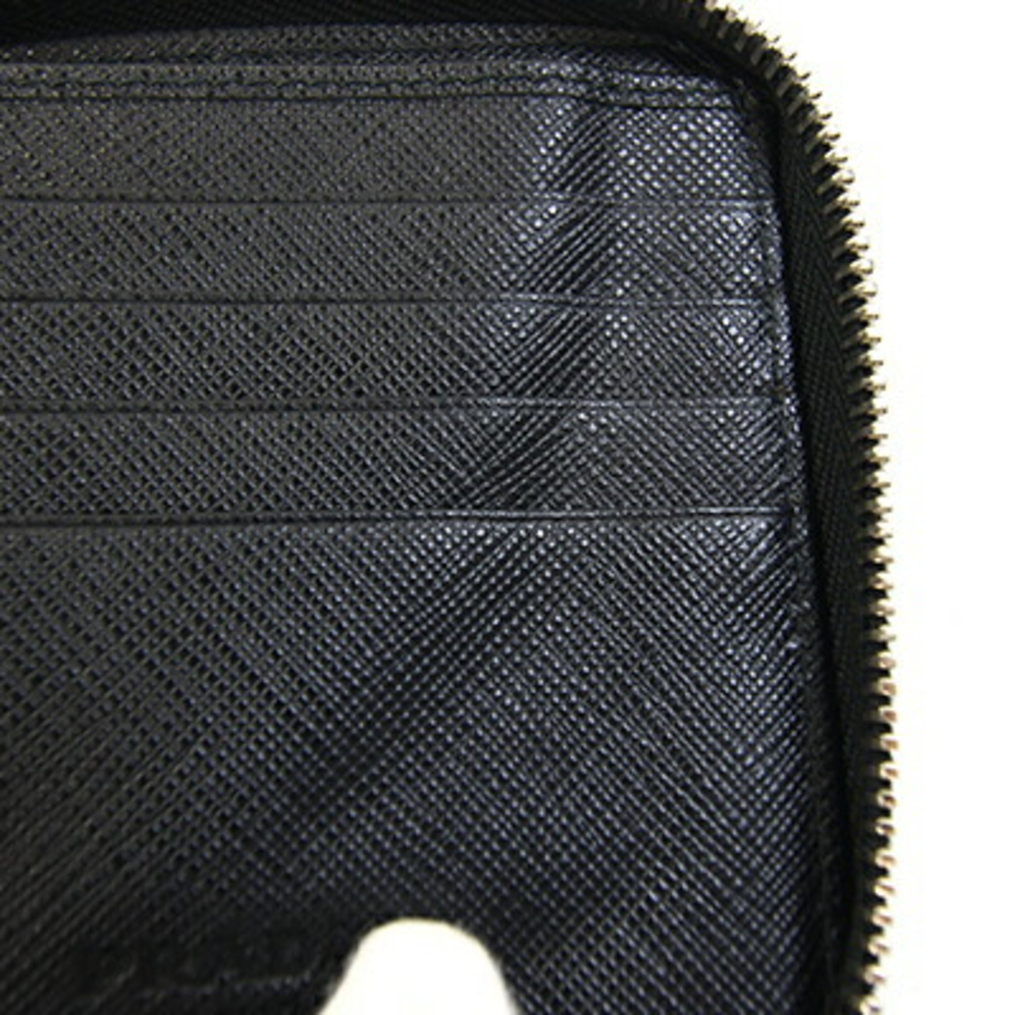 Prada Black Red Color Leather Wallet (Bi-Fold) (Pre-Owned)