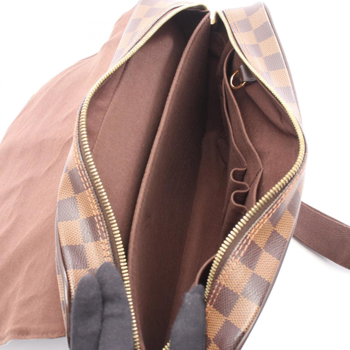 Louis Vuitton Brown Damier Canvas Coated Canvas Leather Shoulder Bag (Pre-Owned)