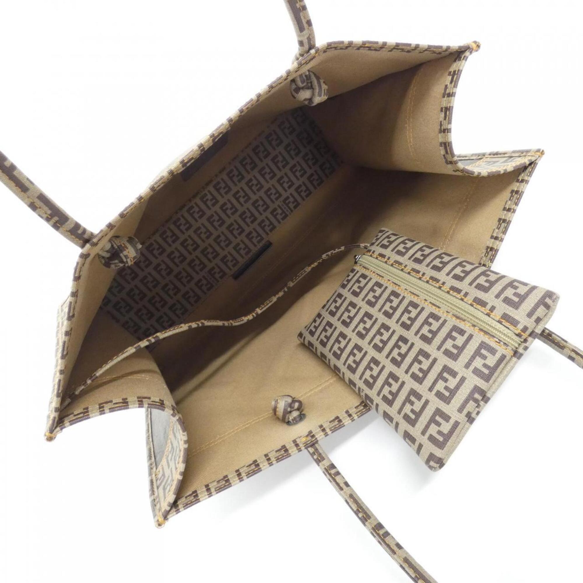Fendi Beige Coated Canvas Handbag (Pre-Owned)