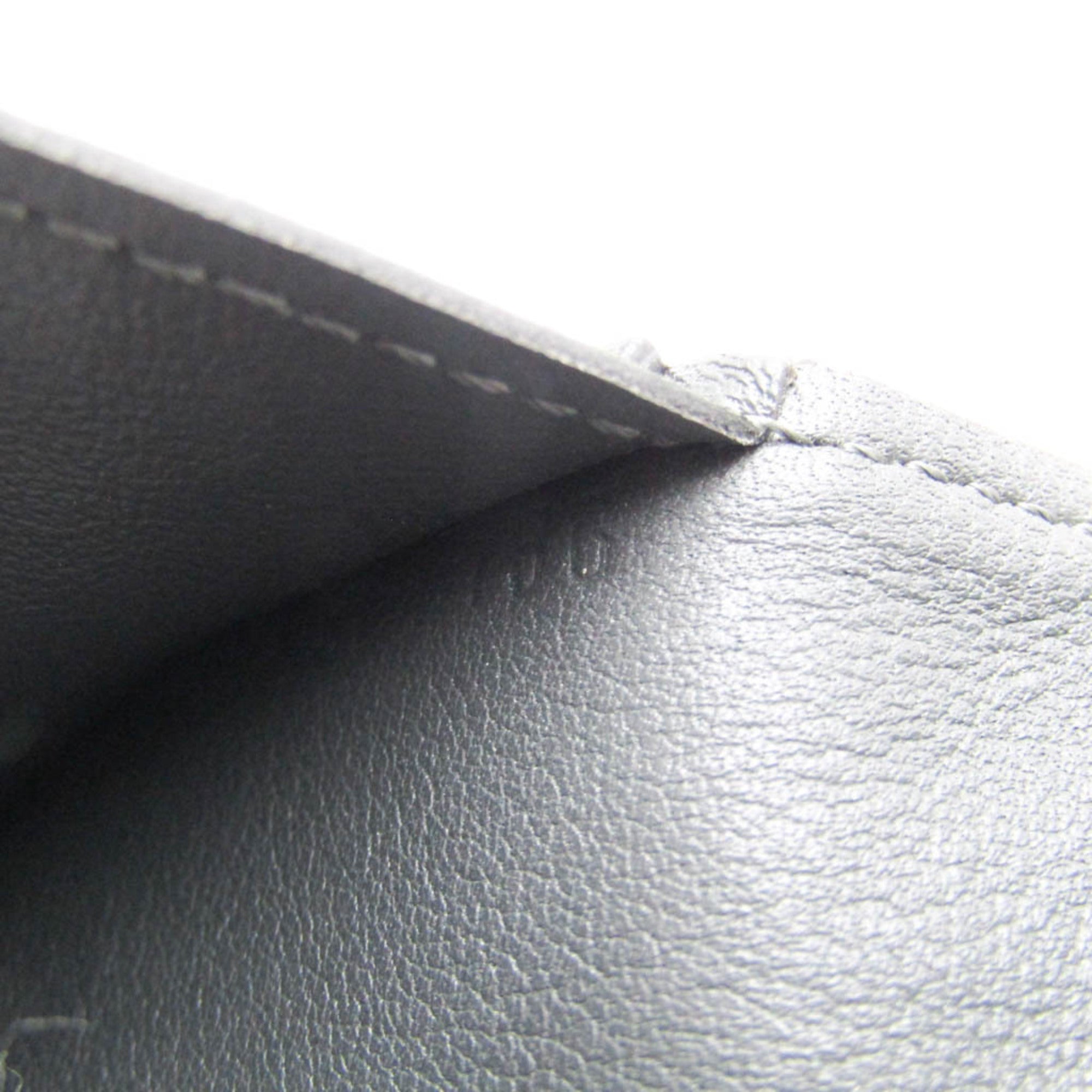 Louis Vuitton Taurillon Lv Charcoal Leather Long Wallet (Bi-Fold) (Pre-Owned)