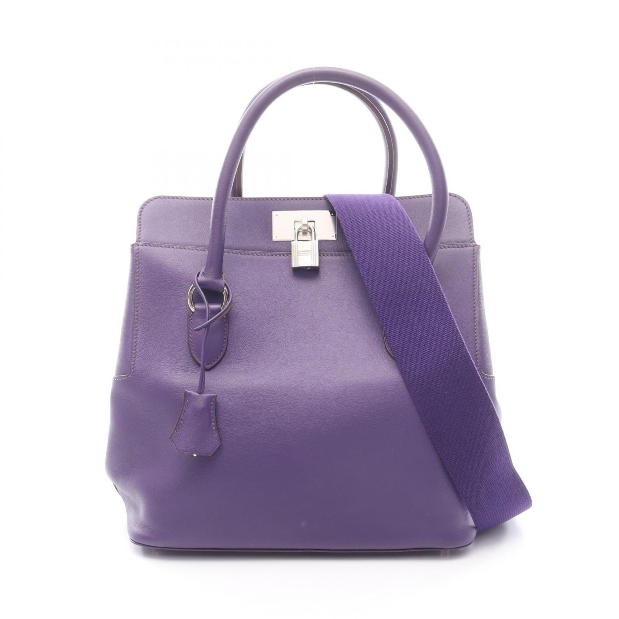 Hermes Purple Swift Leather Handbag (Pre-Owned)