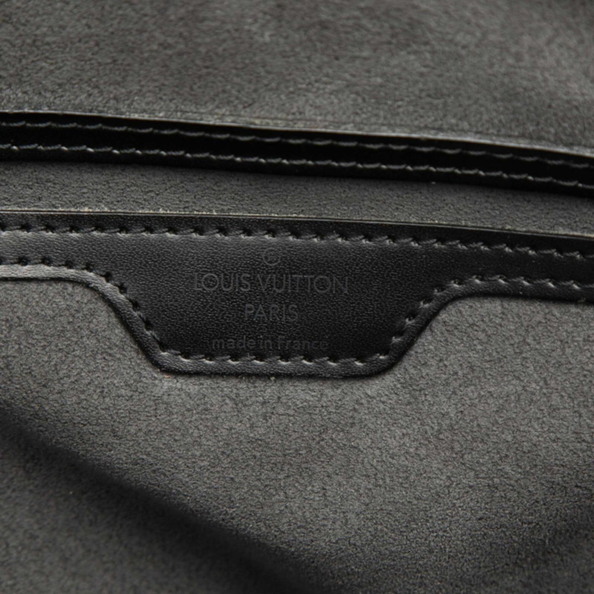 Louis Vuitton Black Noir Leather Backpack (Pre-Owned)