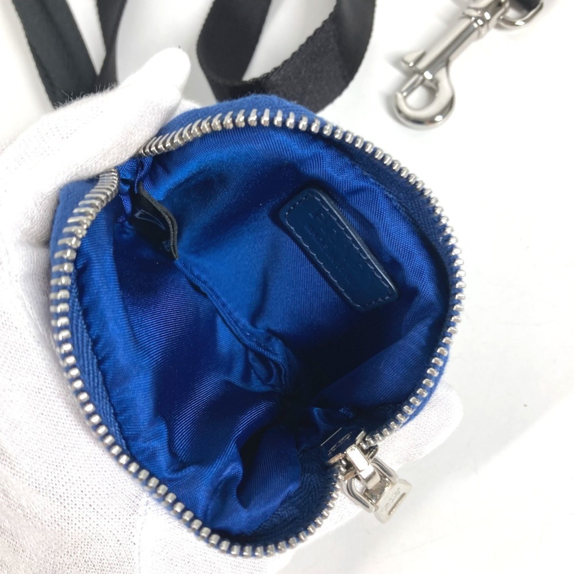 Prada Black Blue Nylon Handbag Pouch (Pre-Owned)