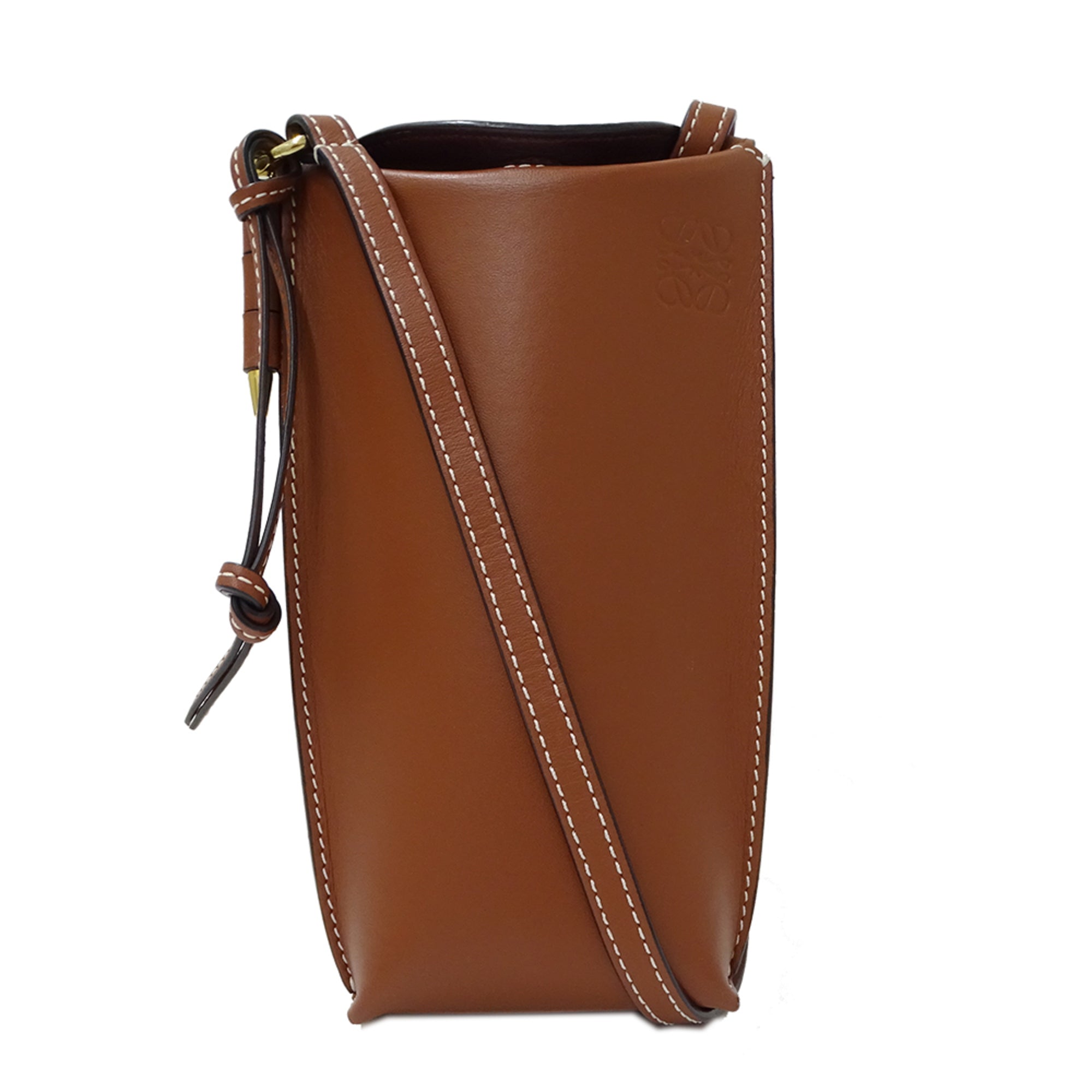 Loewe Brown Leather Handbag Shoulder Bag (Pre-Owned)