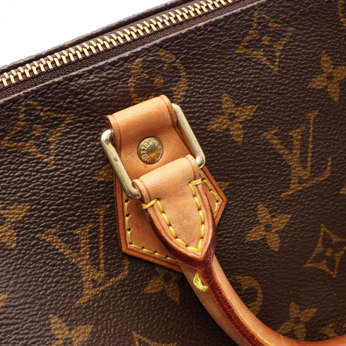 Louis Vuitton Brown Coated Canvas Leather Monogram Handbag (Pre-Owned)
