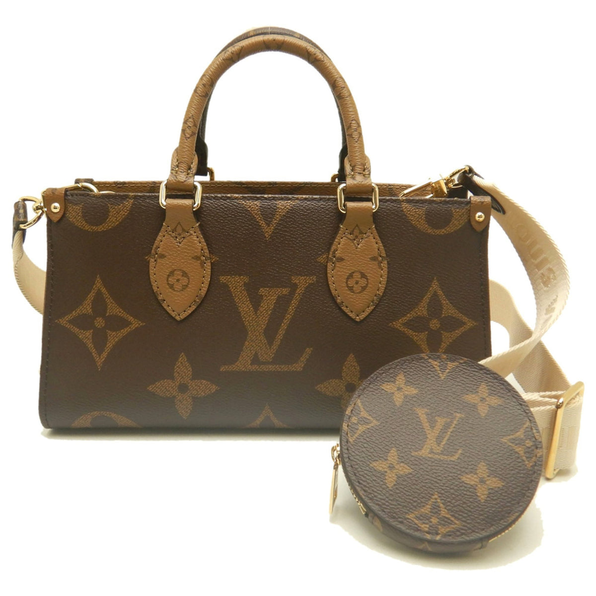 Louis Vuitton Brown Monogram Canvas Handbag Pouch (Pre-Owned)