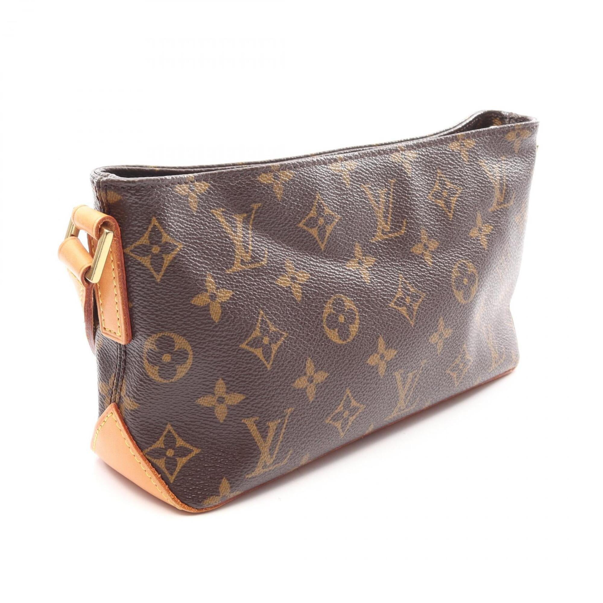Louis Vuitton Brown Coated Canvas Leather Handbag Shoulder Bag (Pre-Owned)