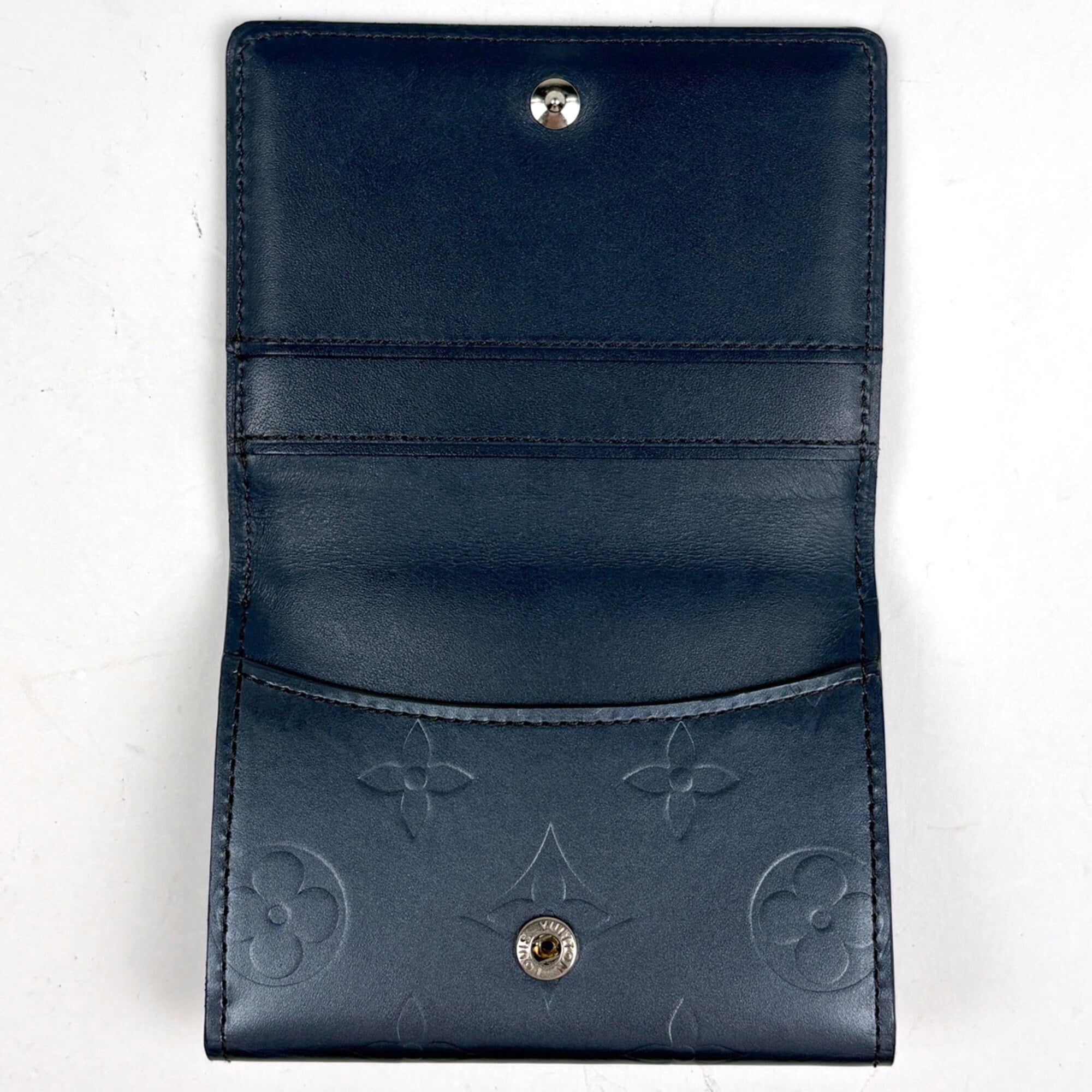 Louis Vuitton Navy Monogram Mat Coin Purse/Coin Case (Pre-Owned)
