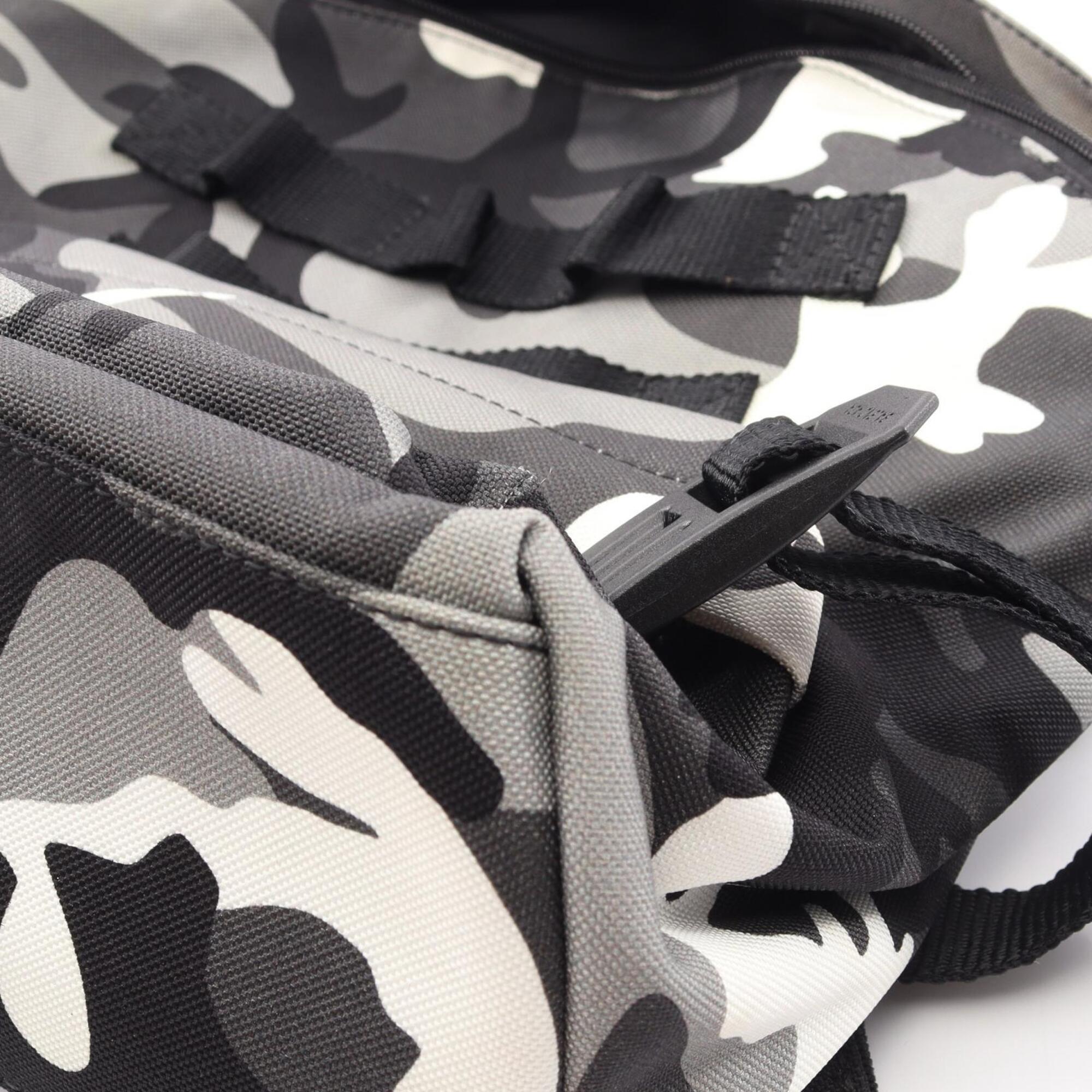 Balenciaga Black Gray White Canvas Backpack Handbag (Pre-Owned)