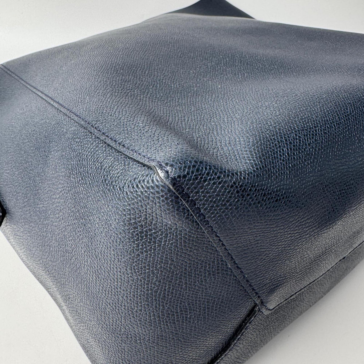 Valextra Navy Leather Pouch Tote Bag (Pre-Owned)