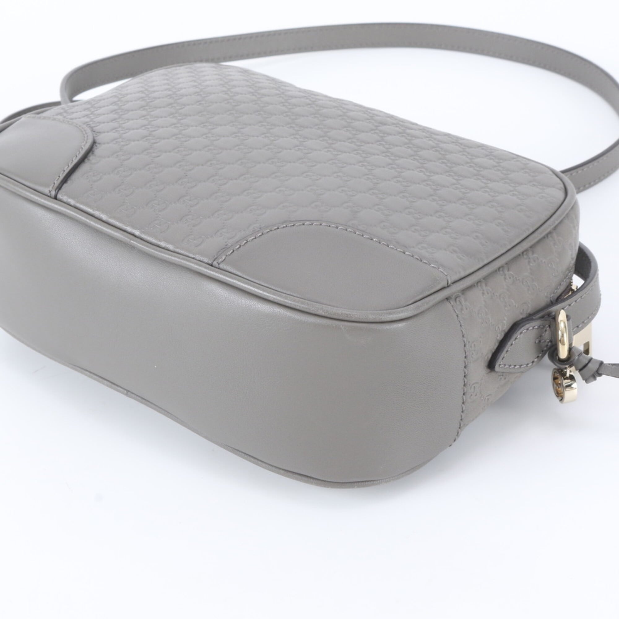 Gucci Gray Leather Shoulder Bag (Pre-Owned)
