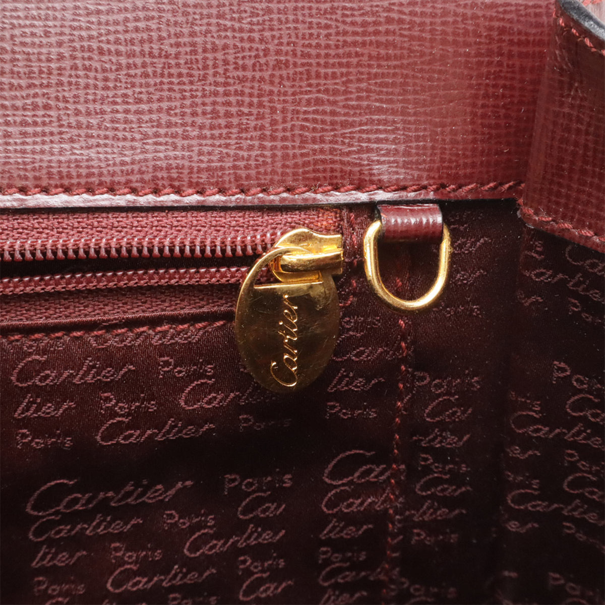 Cartier Must Bordeaux Leather Handbag (Pre-Owned)