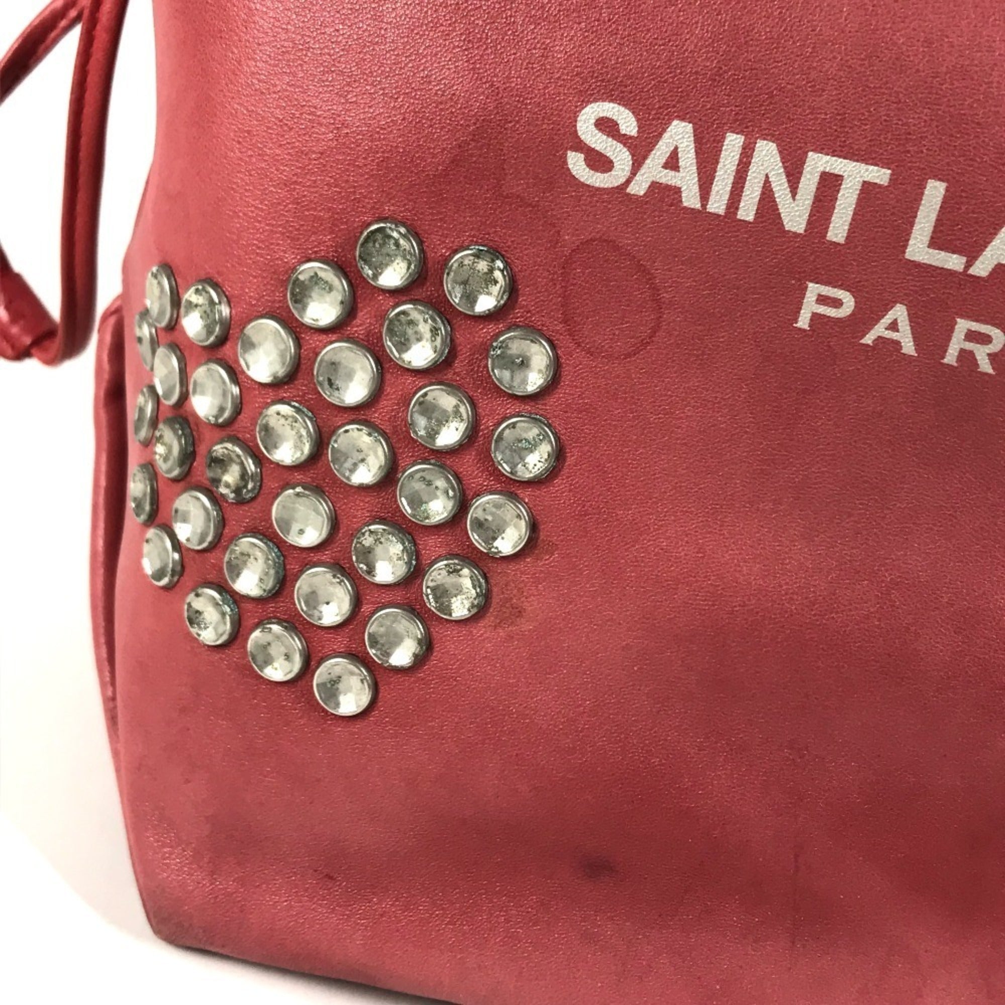 Yves Saint Laurent Red Color Leather Shoulder Bag (Pre-Owned)