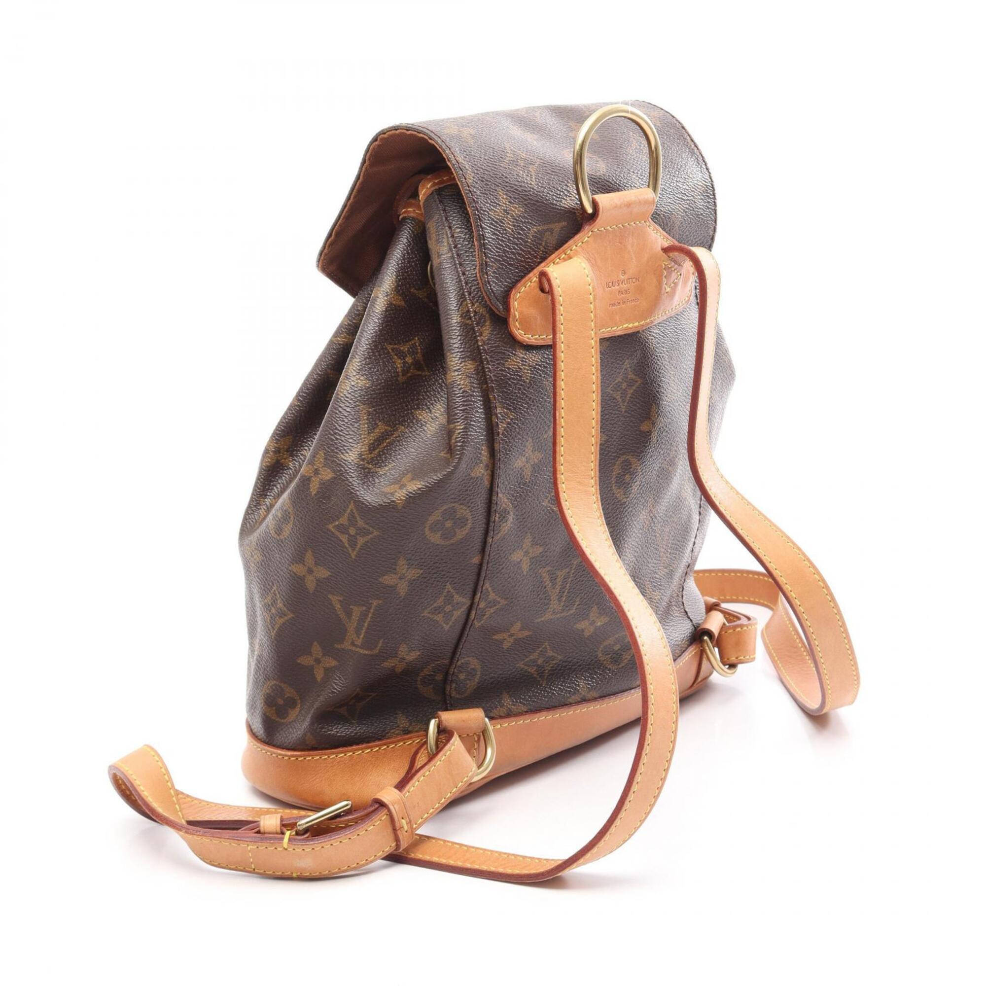 Louis Vuitton Brown Coated Canvas Pvc Monogram Leather Backpack Handbag (Pre-Owned)